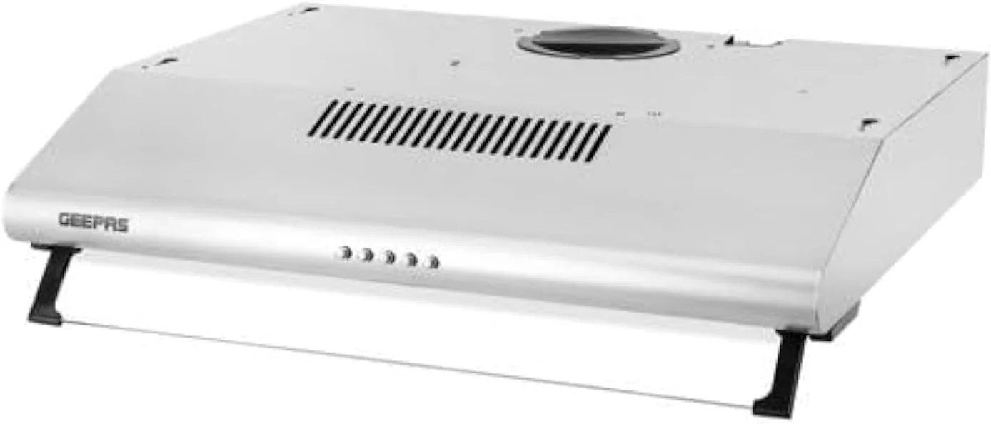 هود باریک جیپاس با فیلتر ذغالی - GHD611CS / طراحی شیک و مدرن، مکش قدرتمند و تنظیم سرعت قابل تنظیم، ایده آل برای آشپزخانه، آپارتمان و غیره / بدنه استیل ضد زنگ، 1 سال گارانتی