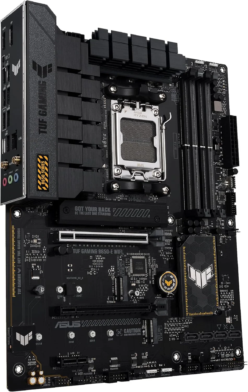 مادربرد ایسوس TUF Gaming B650-E WIFI AMD B650 AM5 DDR5 8000 DP HDMI 3x M2 USB3.2 WiFi 6E + BT AURA RGB 2.5Gbit LAN ATX ASUS TUF PROTECTION, ASUS Q-Design, Armoury Crate