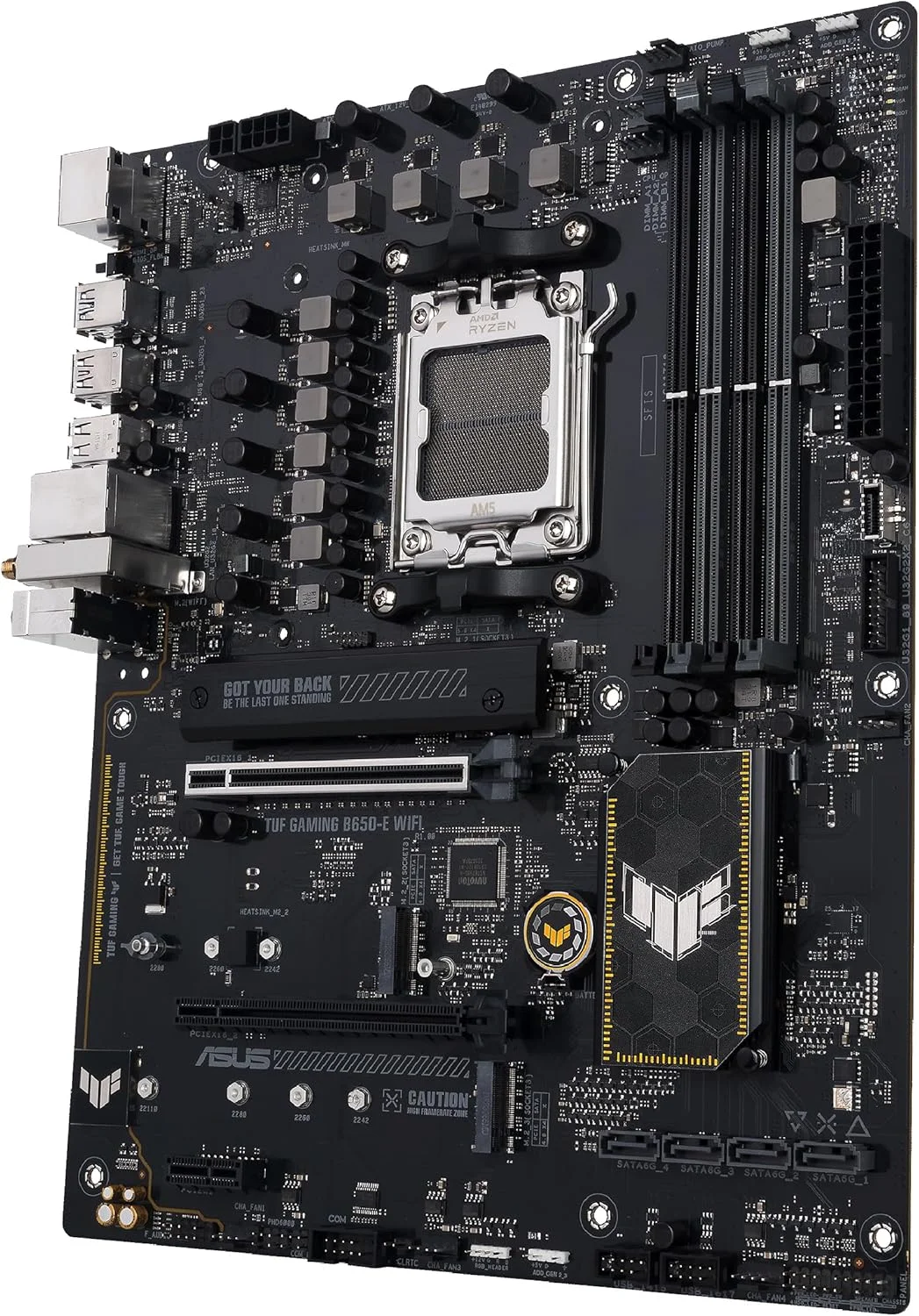 مادربرد ایسوس TUF Gaming B650-E WIFI AMD B650 AM5 DDR5 8000 DP HDMI 3x M2 USB3.2 WiFi 6E + BT AURA RGB 2.5Gbit LAN ATX ASUS TUF PROTECTION, ASUS Q-Design, Armoury Crate