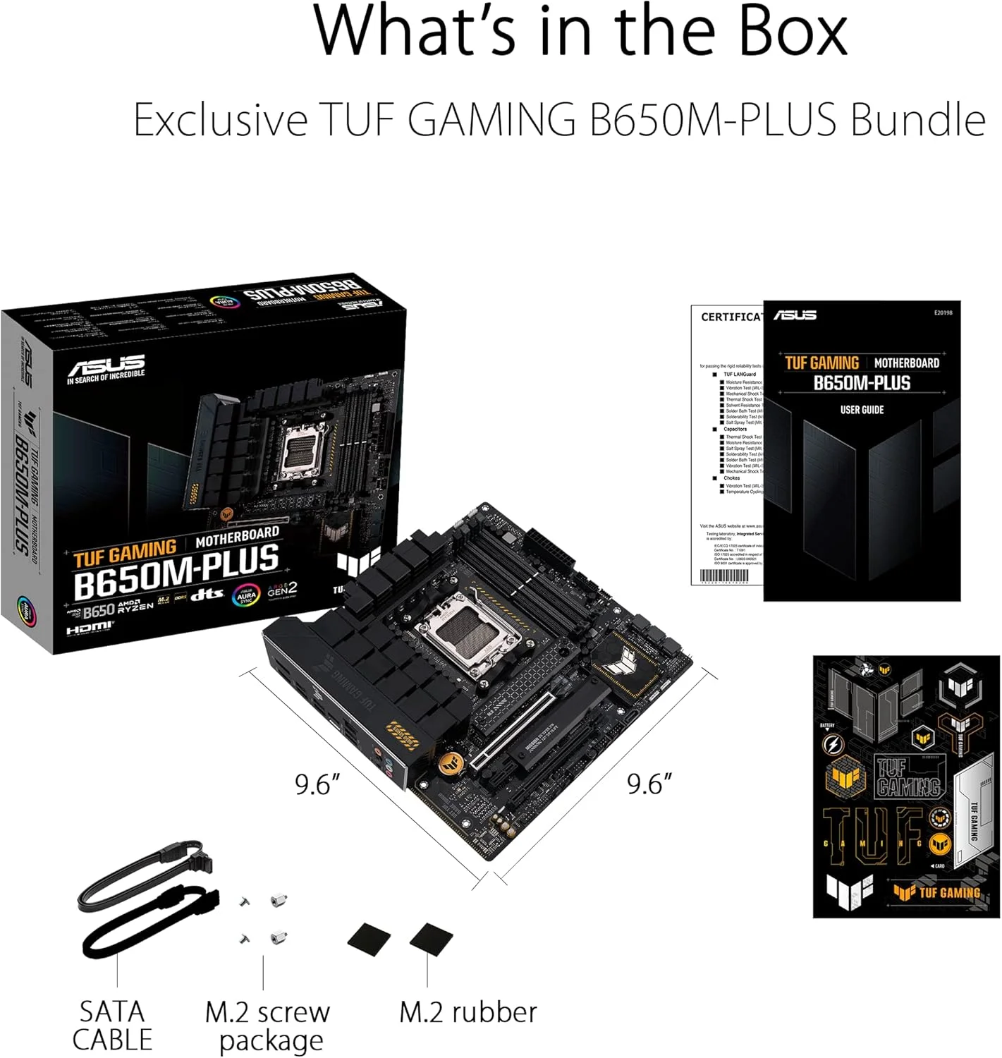 مادربرد ایسوس مدل ASUS TUF GAMING B650M-PLUS WIFI با سوکت AMD Ryzen AM5، فرم فاکتور Micro-ATX، دارای 14 فاز قدرت، پشتیبانی از PCIe 5.0 M.2، حافظه DDR5، اترنت 2.5 گیگابیتی، پشتیبانی از USB4 و Aura Sync