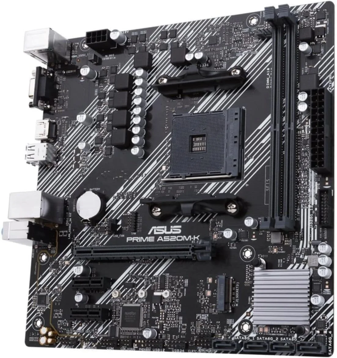 مادربرد ایسوس PRIME A520M-K (AMD A520) (Ryzen AM4) micro ATX با پشتیبانی از M.2، اترنت 1 گیگابیتی، HDMI/D-Sub، SATA 6 Gbps، USB 3.2 Gen 1 Type-A