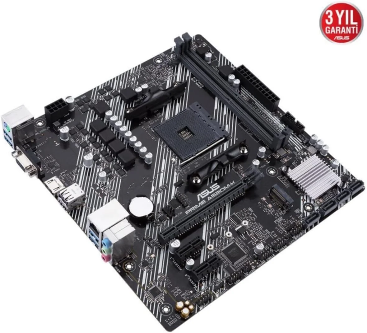 مادربرد ایسوس PRIME A520M-K (AMD A520) (Ryzen AM4) micro ATX با پشتیبانی از M.2، اترنت 1 گیگابیتی، HDMI/D-Sub، SATA 6 Gbps، USB 3.2 Gen 1 Type-A