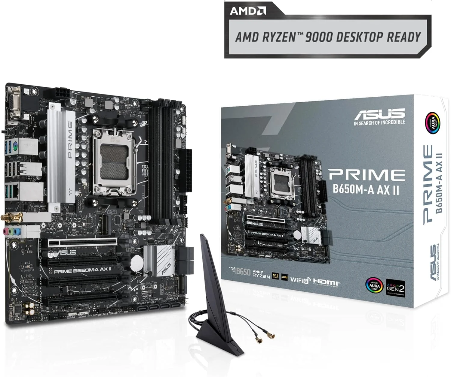 مادربرد ASUS Prime B650M-A AX II AMD B650 (Ryzen 7000) Micro-ATX (DDR5 6400+(OC), پشتیبانی از PCIe 5.0 M.2، شبکه 2.5Gb LAN، Wi-Fi 6، DisplayPort، HDMI، USB 3.2 Gen 2، USB 3.2 Gen 1 Type-C® جلویی، CEC Tier II ready)