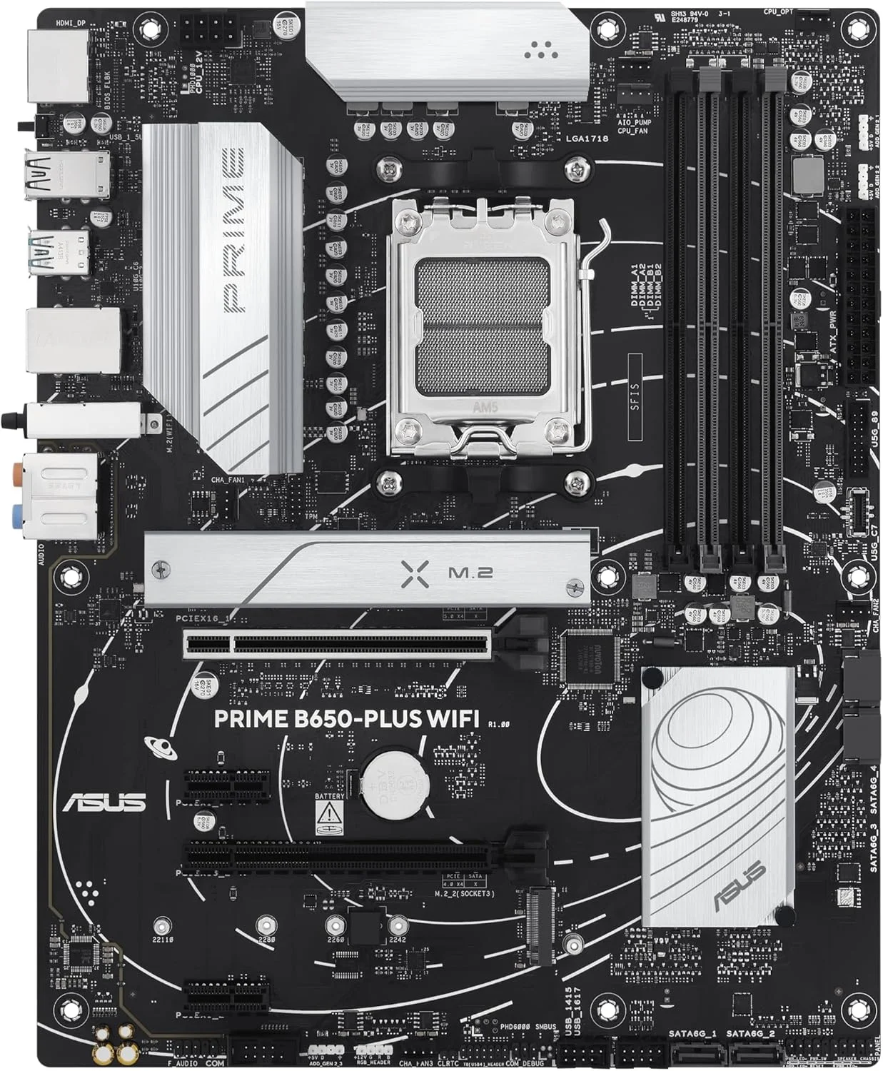 مادربرد ایسوس پرایم B650-PLUS WiFi، AMD B650 ATX، DDR5، PCIe 5.0 M.2، Realtek 2.5Gb Ethernet، WiFi 6E، DisplayPort، HDMI، SATA 6Gbps، USB 10Gbps Type-C، BIOS Flashback، Thunderbolt 4، Aura Sync مادربرد ایسوس پرایم B650-PLUS WiFi، AMD B650 ATX، DDR5، PCIe 5.0 M.2، Realtek 2.5Gb Ethernet، WiFi 6E، DisplayPort، HDMI، SATA 6Gbps، USB 10Gbps Type-C، BIOS Flashback، Thunderbolt 4، Aura Sync