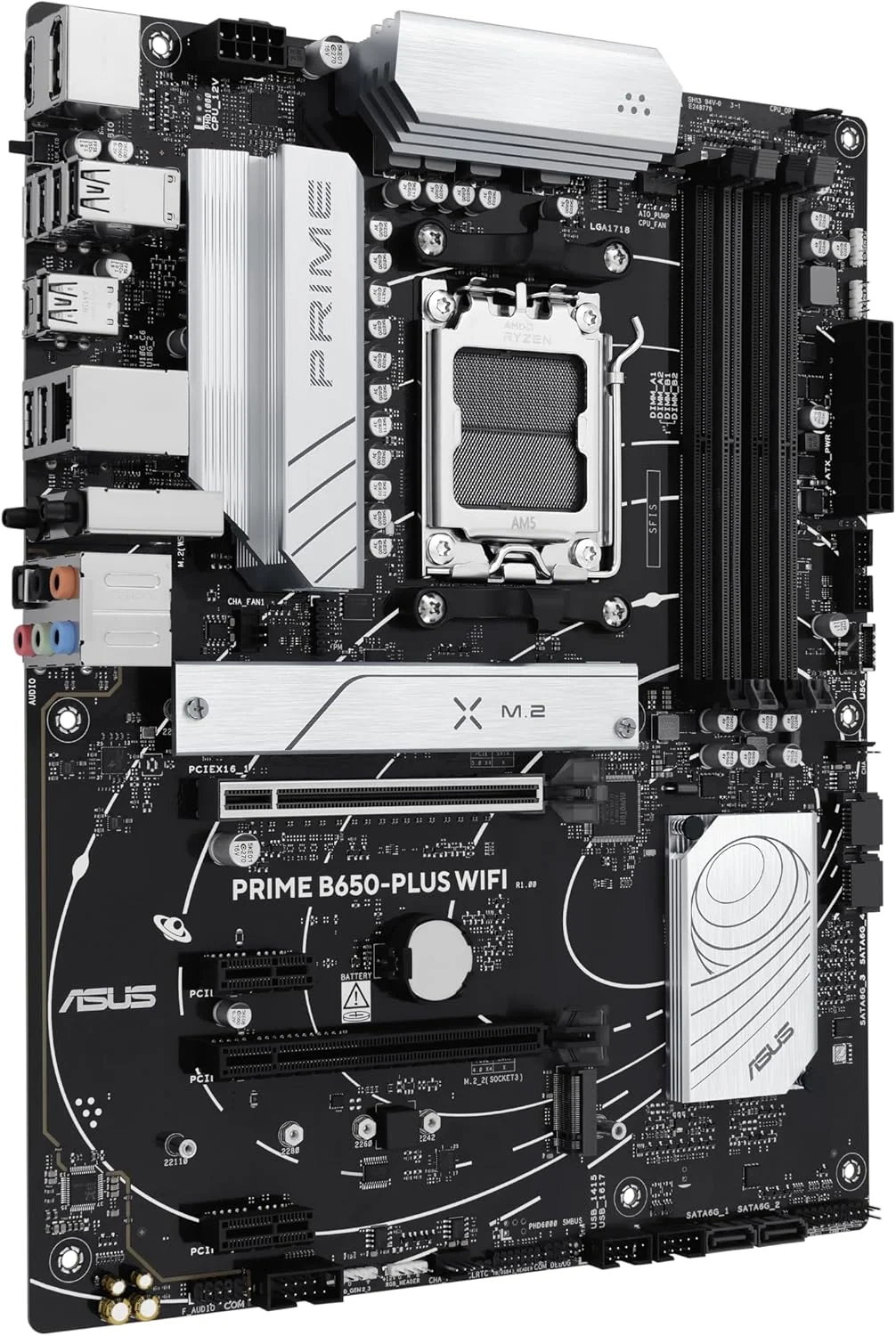 مادربرد ایسوس پرایم B650-PLUS WiFi، AMD B650 ATX، DDR5، PCIe 5.0 M.2، Realtek 2.5Gb Ethernet، WiFi 6E، DisplayPort، HDMI، SATA 6Gbps، USB 10Gbps Type-C، BIOS Flashback، Thunderbolt 4، Aura Sync مادربرد ایسوس پرایم B650-PLUS WiFi، AMD B650 ATX، DDR5، PCIe 5.0 M.2، Realtek 2.5Gb Ethernet، WiFi 6E، DisplayPort، HDMI، SATA 6Gbps، USB 10Gbps Type-C، BIOS Flashback، Thunderbolt 4، Aura Sync
