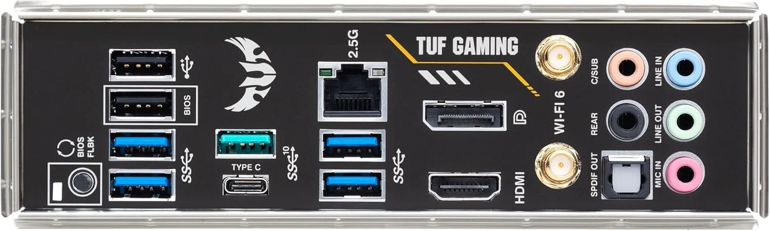 مادربرد ایسوس TUF Gaming B550-PLUS (WI-FI)، AMD B550 (Ryzen AM4) ATX (PCIe 4.0، دو M.2، 10 DrMOS، DDR4 4400، Intel® WiFi 6، اترنت 2.5 گیگابیتی، HDMI، DisplayPort، USB 3.2 Gen 2 Type-A و Type-C)