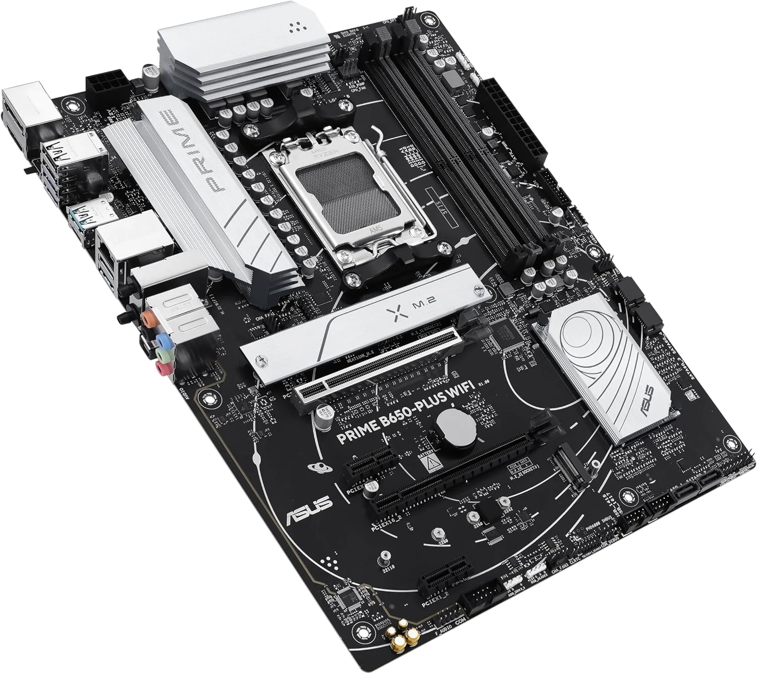 مادربرد ایسوس پرایم B650-PLUS WiFi، AMD B650 ATX، DDR5، PCIe 5.0 M.2، Realtek 2.5Gb Ethernet، WiFi 6E، DisplayPort، HDMI، SATA 6Gbps، USB 10Gbps Type-C، BIOS Flashback، Thunderbolt 4، Aura Sync مادربرد ایسوس پرایم B650-PLUS WiFi، AMD B650 ATX، DDR5، PCIe 5.0 M.2، Realtek 2.5Gb Ethernet، WiFi 6E، DisplayPort، HDMI، SATA 6Gbps، USB 10Gbps Type-C، BIOS Flashback، Thunderbolt 4، Aura Sync