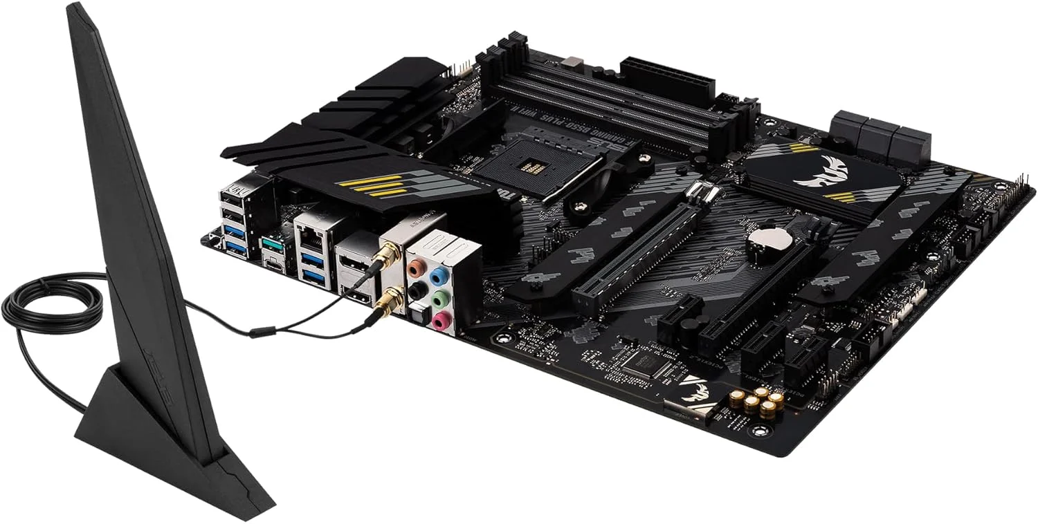 مادربرد ایسوس TUF Gaming B550-PLUS (WI-FI)، AMD B550 (Ryzen AM4) ATX (PCIe 4.0، دو M.2، 10 DrMOS، DDR4 4400، Intel® WiFi 6، اترنت 2.5 گیگابیتی، HDMI، DisplayPort، USB 3.2 Gen 2 Type-A و Type-C)