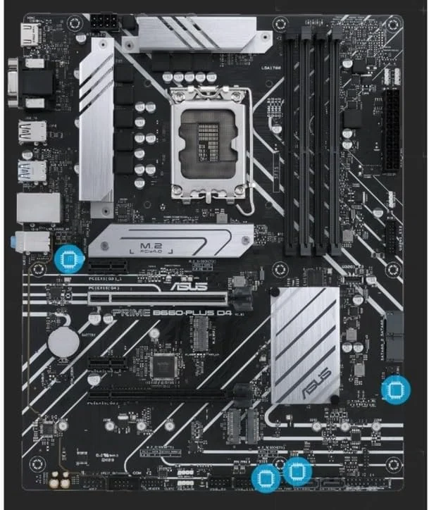 مادربرد ایسوس پرایم B660-PLUS D4 LGA 1700 (نسل دوازدهم اینتل) ATX (PCIe 4.0، DDR4، 3xM.2 Slots، 2.5Gb LAN، USB 3.2 Gen 2x2 Type-C در پنل پشتی، USB 3.2 Gen 1 Type-C در پنل جلویی، پشتیبانی از Thunderbolt 4 Header)
