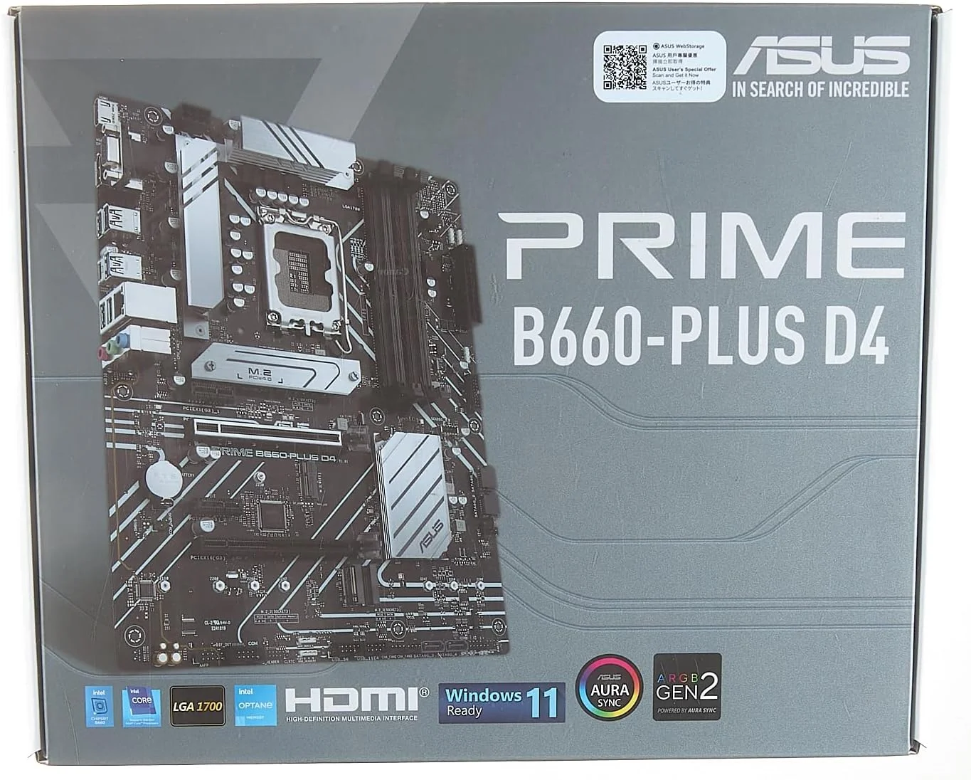 مادربرد ایسوس پرایم B660-PLUS D4 LGA 1700 (نسل دوازدهم اینتل) ATX (PCIe 4.0، DDR4، 3xM.2 Slots، 2.5Gb LAN، USB 3.2 Gen 2x2 Type-C در پنل پشتی، USB 3.2 Gen 1 Type-C در پنل جلویی، پشتیبانی از Thunderbolt 4 Header)
