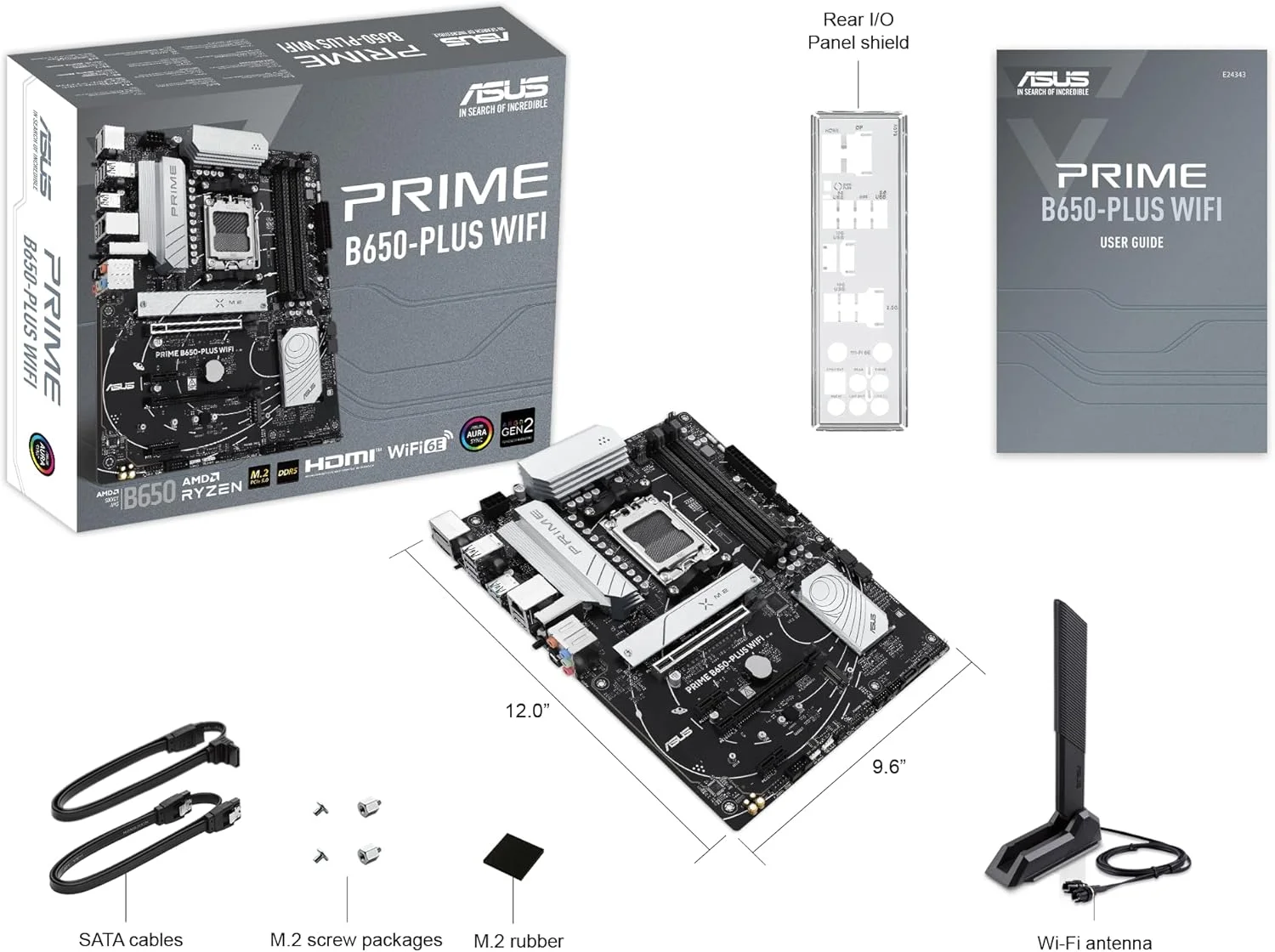 مادربرد ایسوس پرایم B650-PLUS WiFi، AMD B650 ATX، DDR5، PCIe 5.0 M.2، Realtek 2.5Gb Ethernet، WiFi 6E، DisplayPort، HDMI، SATA 6Gbps، USB 10Gbps Type-C، BIOS Flashback، Thunderbolt 4، Aura Sync مادربرد ایسوس پرایم B650-PLUS WiFi، AMD B650 ATX، DDR5، PCIe 5.0 M.2، Realtek 2.5Gb Ethernet، WiFi 6E، DisplayPort، HDMI، SATA 6Gbps، USB 10Gbps Type-C، BIOS Flashback، Thunderbolt 4، Aura Sync