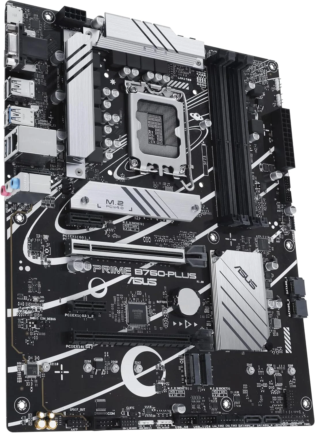 مادربرد ایسوس پرایم B760-PLUS اینتل B760 (نسل سیزدهم و دوازدهم) LGA1700 ATX، PCIe 5.0، DDR5، 3 اسلات PCIe 4.0 M.2، LAN 2.5Gb، DP، HDMI، USB 3.2 Gen 2x2 Type-C، USB 3.2 Gen 1 Type-C جلویی، تاندربولت (USB4) مادربرد ایسوس پرایم B760-PLUS اینتل B760 (نسل سیزدهم و دوازدهم) LGA1700 ATX، PCIe 5.0، DDR5، 3 اسلات PCIe 4.0 M.2، LAN 2.5Gb، DP، HDMI، USB 3.2 Gen 2x2 Type-C، USB 3.2 Gen 1 Type-C جلویی، تاندربولت (USB4)