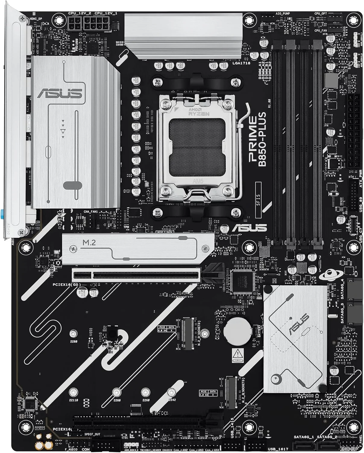 مادربرد ایسوس Prime B850-PLUS-CSM سوکت AMD AM5 (Ryzen 9000، ATX، حافظه DDR5، PCIe 5.0، 3X M.2، Aura Sync)