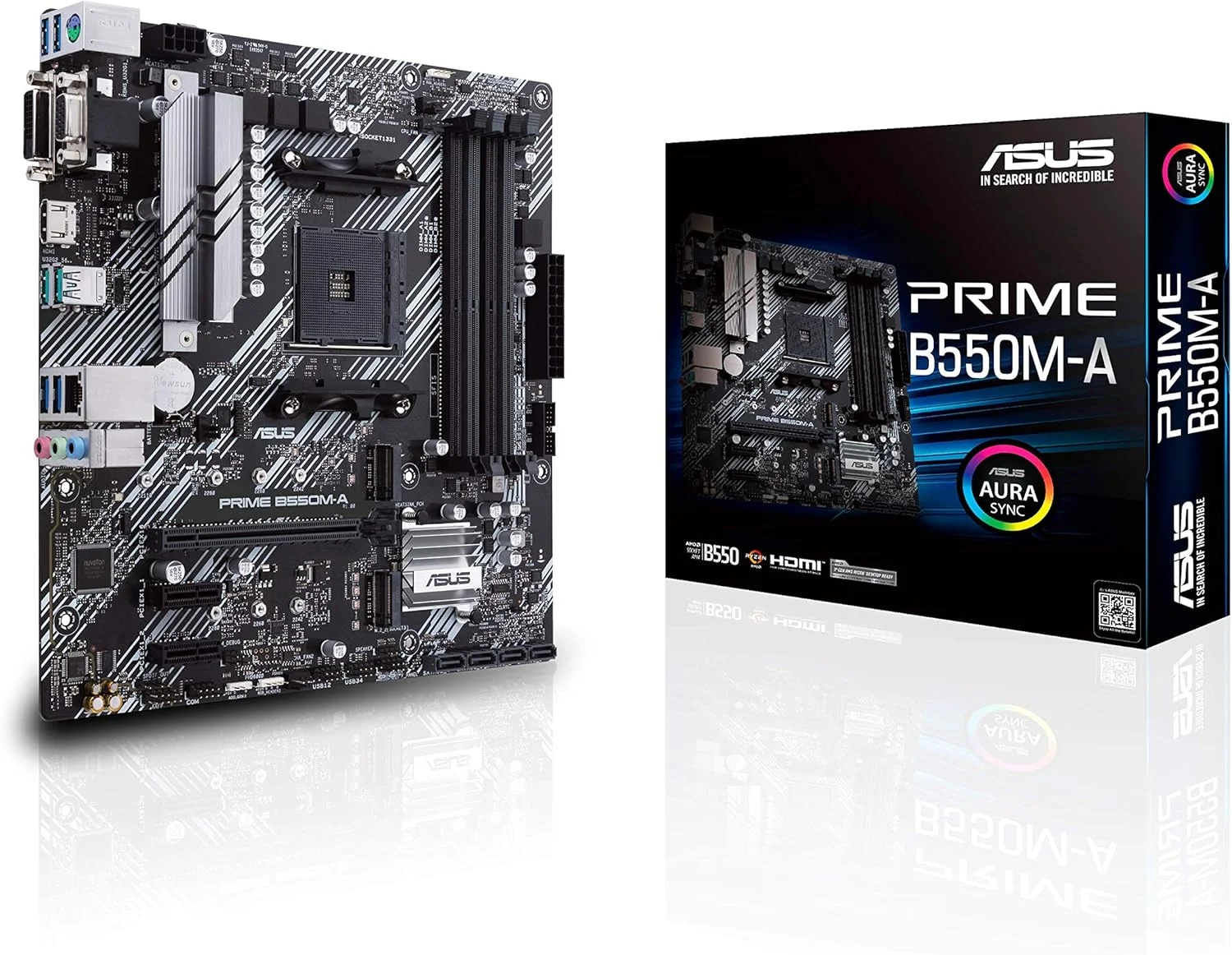 مادربرد تجاری ASUS Prime B550M-A/CSM AMD AM4 (نسل سوم Ryzen™) microATX (PCIe 4.0، حافظه ECC، LAN 1Gb، HDMI 2.1/D-Sub، 4K@60HZ، TPM، ASUS Control Center Express)