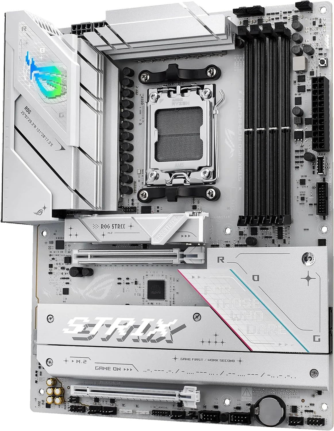 مادربرد گیمینگ ایسوس ROG Strix B850-A Gaming WiFi، AMD ATX، دارای 14+2+2 فاز قدرت، DDR5، PCIe 5.0، 4 اسلات M.2، WiFi 7، مشاور هوش مصنوعی، شبکه هوش مصنوعی II مادربرد گیمینگ ایسوس ROG Strix B850-A Gaming WiFi، AMD ATX، دارای 14+2+2 فاز قدرت، DDR5، PCIe 5.0، 4 اسلات M.2، WiFi 7، مشاور هوش مصنوعی، شبکه هوش مصنوعی II