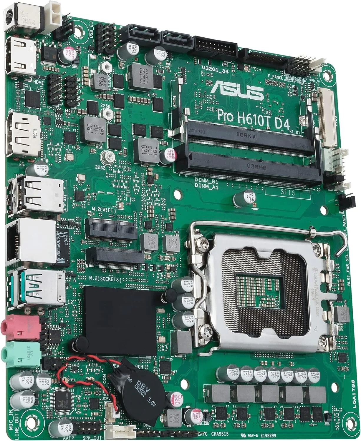 مادربرد تجاری ASUS Pro H610T D4-CSM LGA 1700 (نسل دوازدهم اینتل و Intel vPro) با بهینهسازی TCO (PCIe 4.0, DP, LVDS, SO-DIMM DDR4, USB 3.2 Gen 2, M.2 Key E Slot, Q-LED Core, ASUS Control Center Express) مادربرد تجاری ASUS Pro H610T D4-CSM LGA 1700 (نسل دوازدهم اینتل و Intel vPro) با بهینهسازی TCO (PCIe 4.0, DP, LVDS, SO-DIMM DDR4, USB 3.2 Gen 2, M.2 Key E Slot, Q-LED Core, ASUS Control Center Express)