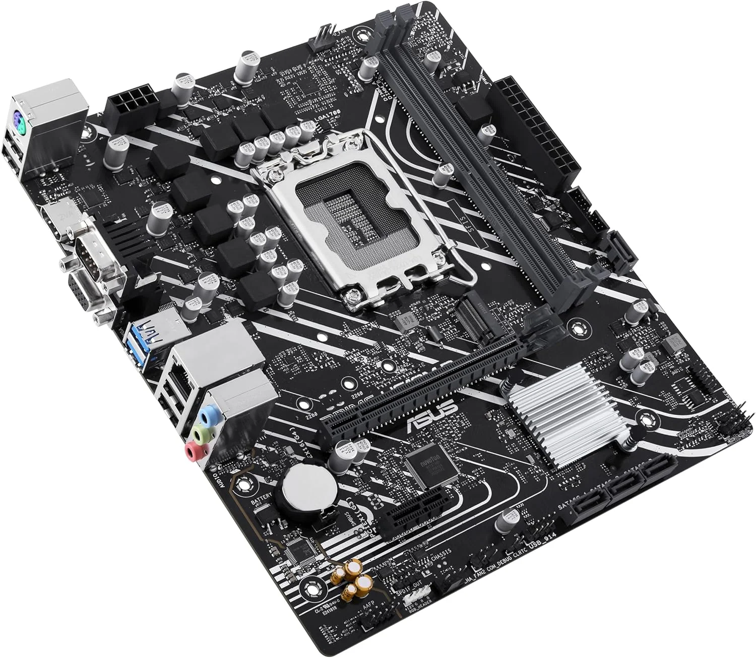 مادربرد ایسوس PRIME H610M-D، چیپست Intel H610 (LGA 1700)، DDR5، PCIe 4.0، اسلات M.2، Realtek 1Gb Ethernet، HDMI، VGA، USB 3.2 Gen 1، SATA 6Gbps، هدر RGB