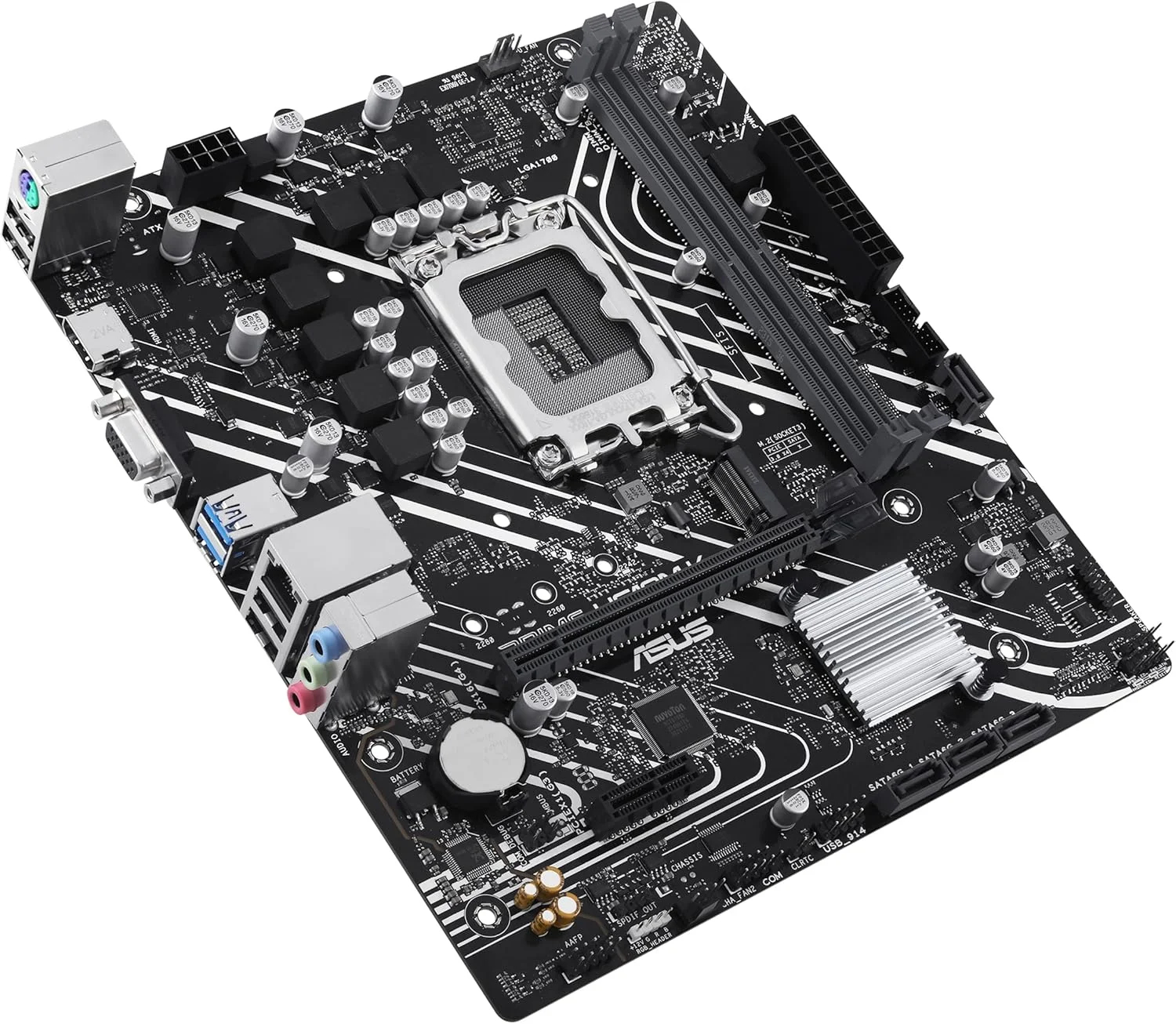 مادربرد ASUS Prime H610M-K Micro-ATX LGA 1700، چیپست Intel H610، 2 اسلات DIMM DDR5، حداکثر حافظه 96 گیگابایت، 1 اسلات M.2، 1 اسلات PCIe 4.0 x16، اترنت Realtek 1Gb
