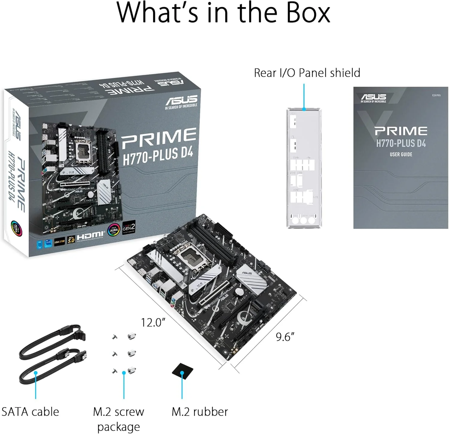 مادربرد ایسوس پرایم H770-PLUS D4 اینتل® H770 (نسل سیزدهم و دوازدهم) LGA 1700 ATX با PCIe 5.0، 3 اسلات PCIe 4.0 M.2، DDR4، LAN 2.5 گیگابیتی، DisplayPort، HDMI، USB 3.2 Gen 2 Type-C، پشتیبانی از Thunderbolt™ (USB4®)