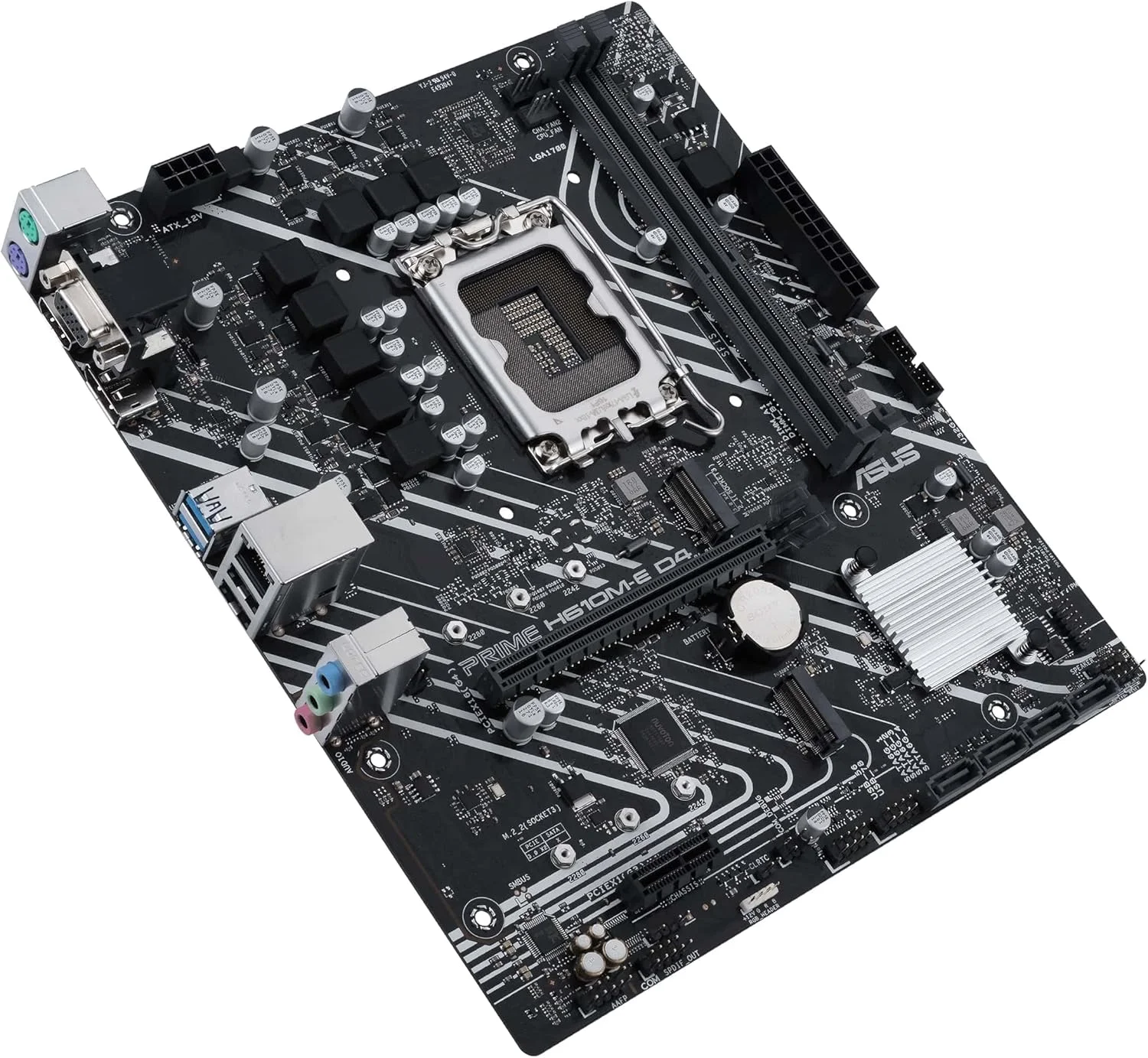 مادربرد ASUS PRIME H610M-E D4-CSM mATX، اینتل H610، LGA1700، DDR4، PCI 4.0، Realtek 1Gb Ethernet، Realtek 7.1 Surround، 2xM.2، 4xSATA 6GB/s، USB 3.2 Gen 1، Armoury Crate، مشکی مادربرد ASUS PRIME H610M-E D4-CSM mATX، اینتل H610، LGA1700، DDR4، PCI 4.0، Realtek 1Gb Ethernet، Realtek 7.1 Surround، 2xM.2، 4xSATA 6GB/s، USB 3.2 Gen 1، Armoury Crate، مشکی