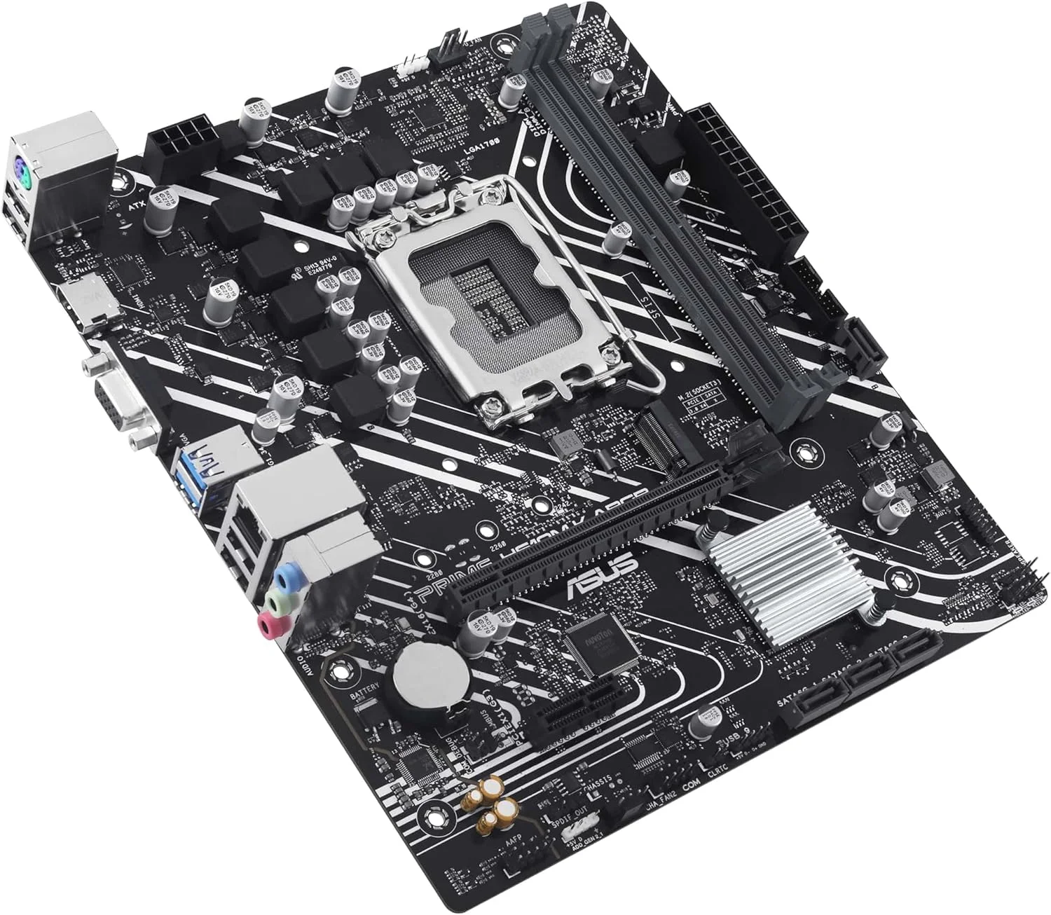 مادربرد ASUS PRIME H610M-K ARGB Intel (LGA 1700) Micro-ATX: DDR5، PCIe 4.0، اسلات M.2، اترنت Realtek 1 Gb، HDMI™، VGA، USB 3.2 Gen 1، SATA 6 Gbps، هدرهای Gen 2 آدرس پذیر - مشکی