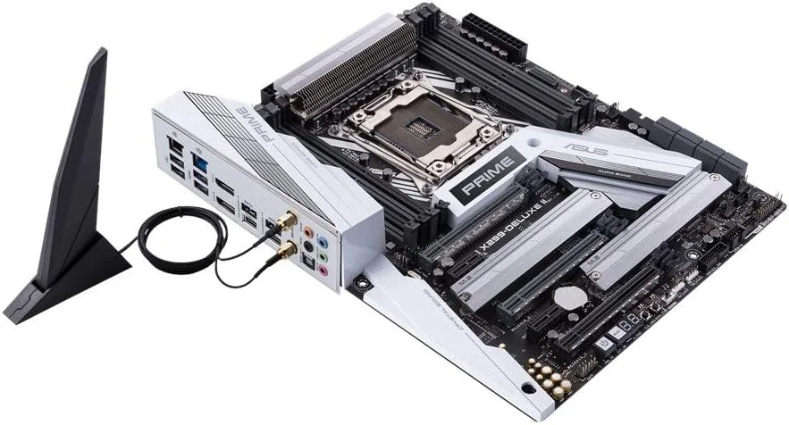 مادربرد ASUS PRIME X299-DELUXE II (INTEL X299) LGA 2066 ATX با طراحی VRM و هیت سینک M.2 بهبود یافته، DDR4 4266 (O.C.) مگاهرتز، Wi-Fi 802.11ac