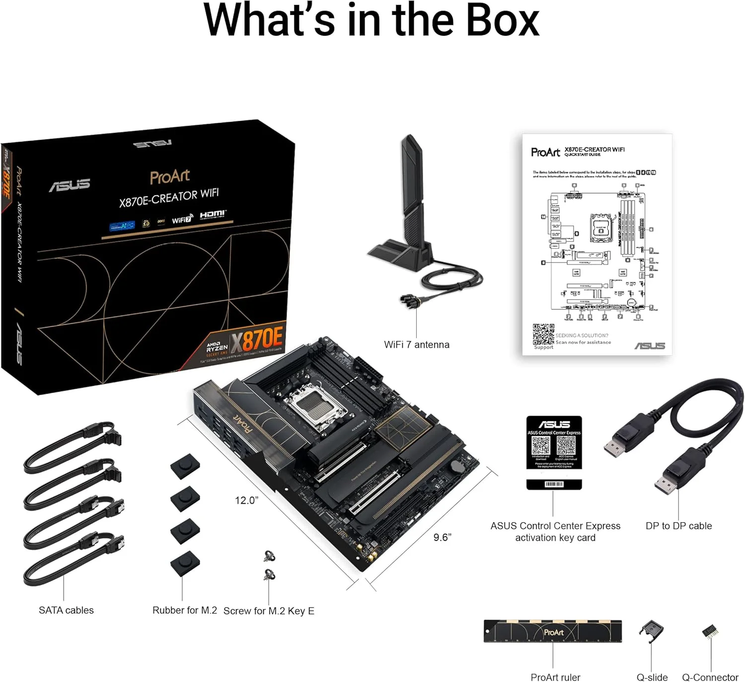 مادربرد ASUS ProArt X870E-CREATOR WIFI، AMD X870E ATX، اسلات PCIe 5.0 x16، نسل بعدی GPU، مراحل قدرت 16+2+2، DDR5، USB4 دوگانه، LAN 10 گیگابیتی و 2.5 گیگابیتی، WiFi 7، 4 اسلات M.2