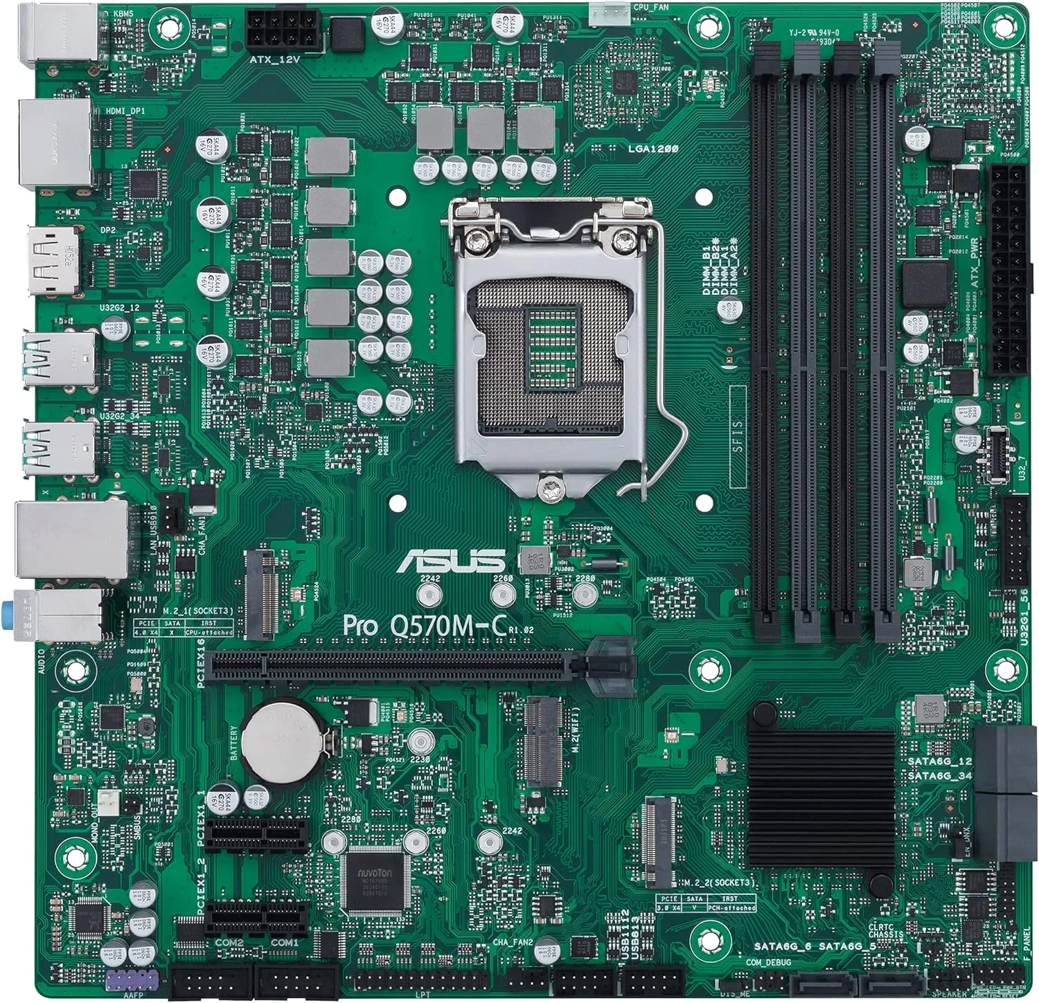 مادربرد تجاری ASUS Pro Q570M-C/CSM LGA1200 (نسل دهم و یازدهم اینتل) mATX (PCIe 4.0,1 LAN,USB 3.2 Type-C پنل جلو, Intel vPro,2X DP,TPM 2.0 IC,هدر دیباگ COM, بایوس خود ترمیم شونده, ACCE)