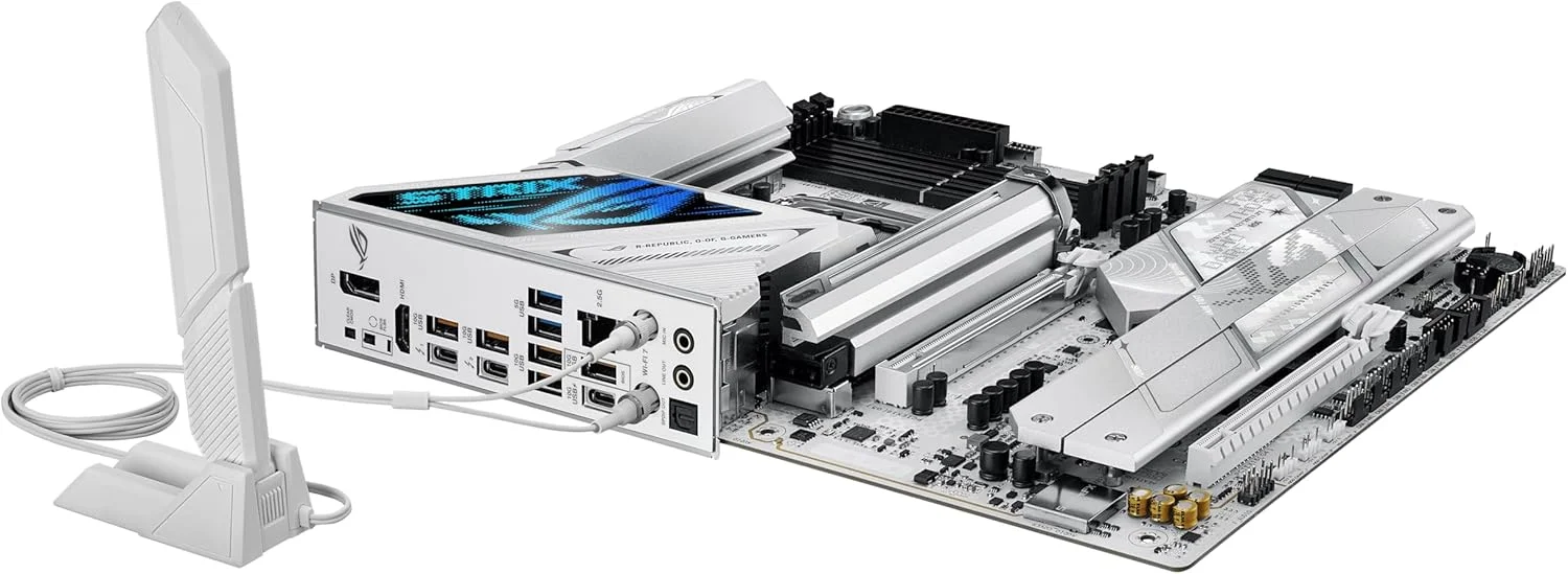 مادربرد ASUS ROG Strix Z890-A Gaming WiFi Z890 LGA 1851 ATX، سری Intel® Core™ Ultra 2، آماده برای رایانه شخصی هوش مصنوعی پیشرفته، 16+2+1+2 مرحله، DDR5، WiFi 7، 2.5G، 5X M.2، Thunderbolt™ 4، USB Type-C، هوش مصنوعی