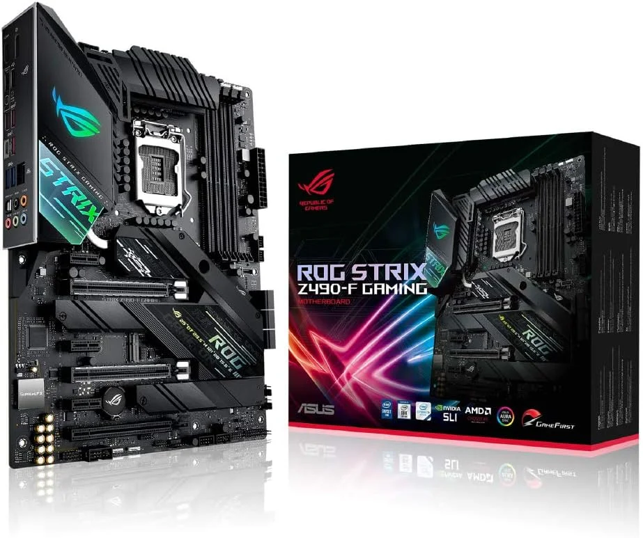 مادربرد گیمینگ ایسوس ROG Strix Z490-F با سوکت LGA 1200، پشتیبانی از DDR4 (4600 O.C.)، فرم فاکتور ATX، براکت فن اختصاصی، 2 اسلات M.2، اترنت 2.5 گیگابیتی و خنک کننده هوش مصنوعی برای اورکلاکینگ