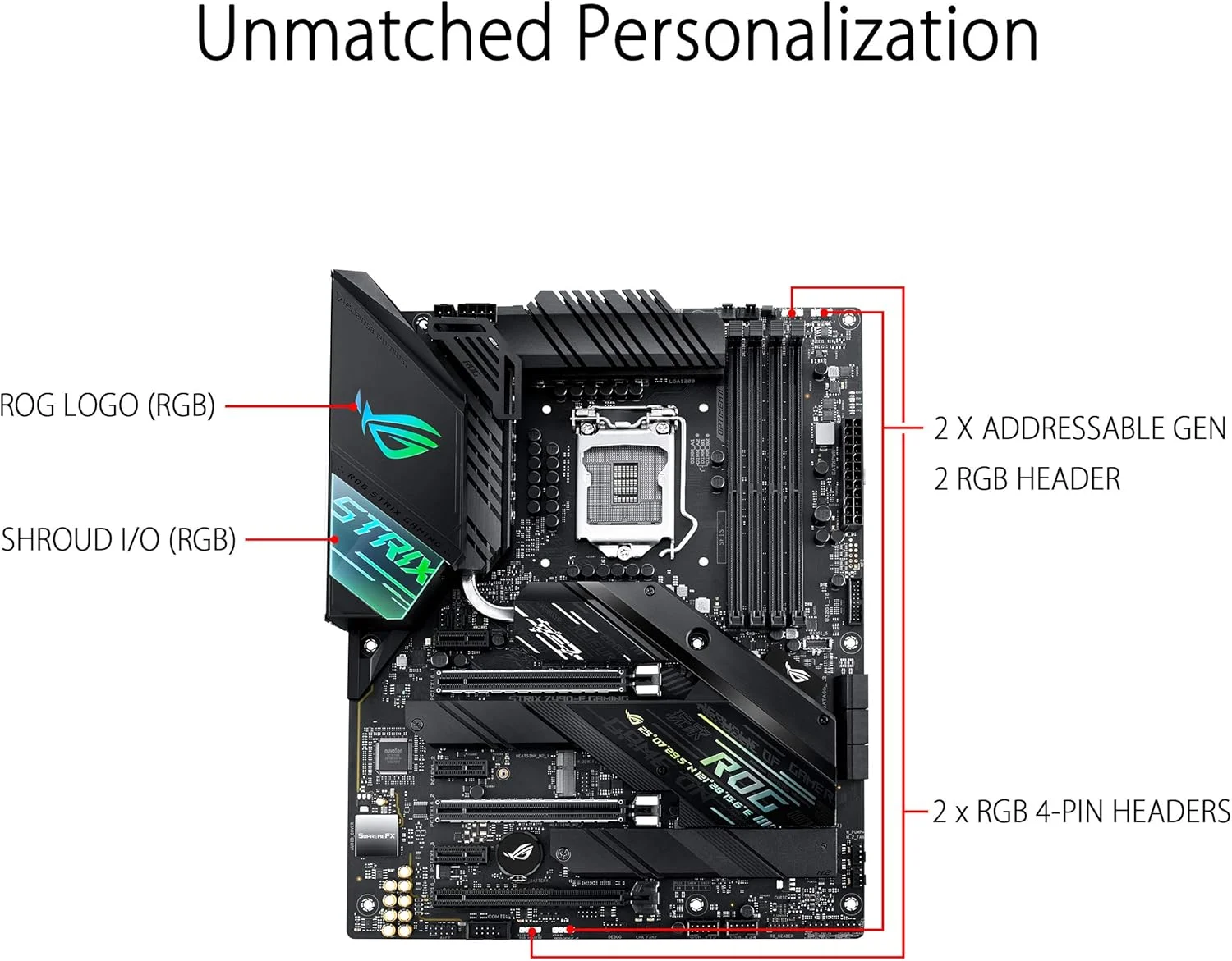 مادربرد گیمینگ ایسوس ROG Strix Z490-F با سوکت LGA 1200، پشتیبانی از DDR4 (4600 O.C.)، فرم فاکتور ATX، براکت فن اختصاصی، 2 اسلات M.2، اترنت 2.5 گیگابیتی و خنک کننده هوش مصنوعی برای اورکلاکینگ