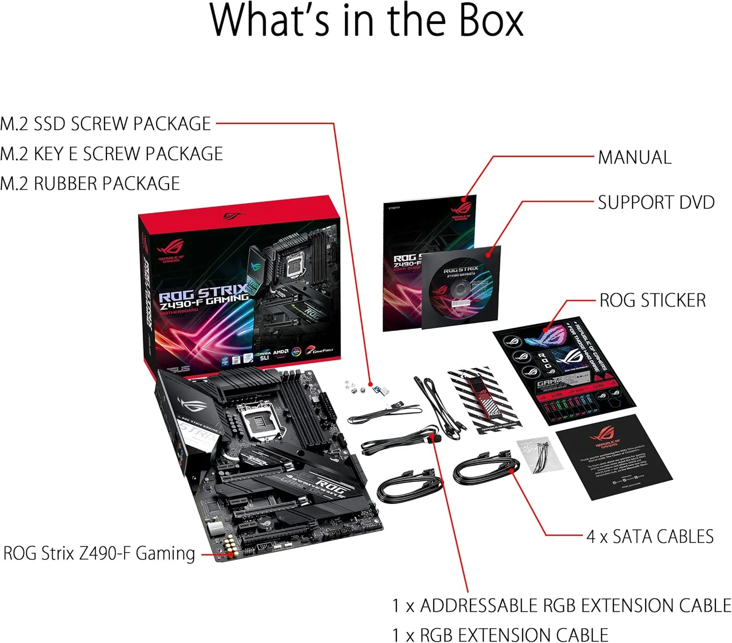 مادربرد گیمینگ ایسوس ROG Strix Z490-F با سوکت LGA 1200، پشتیبانی از DDR4 (4600 O.C.)، فرم فاکتور ATX، براکت فن اختصاصی، 2 اسلات M.2، اترنت 2.5 گیگابیتی و خنک کننده هوش مصنوعی برای اورکلاکینگ