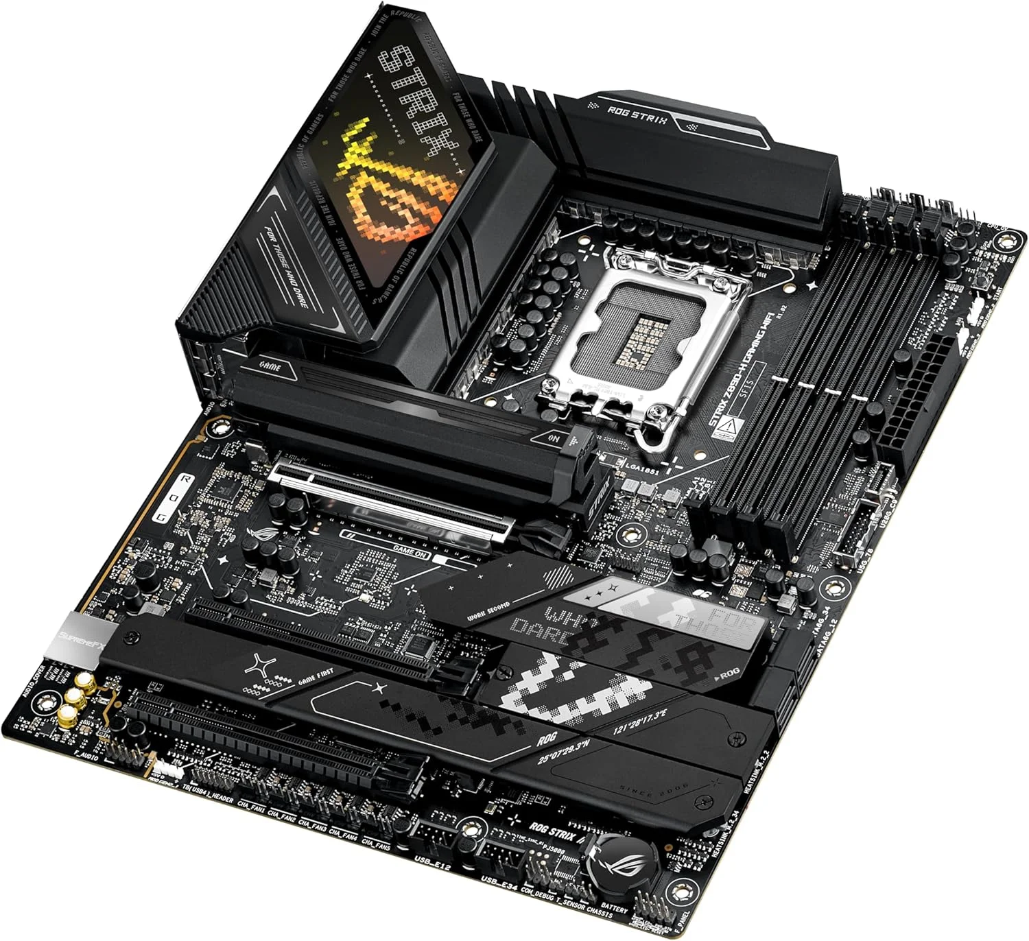 مادربرد ASUS ROG Strix Z890-H Gaming WiFi Z890 LGA 1851 ATX، آماده برای پردازنده های Intel® Core™ Ultra Series 2، دارای هوش مصنوعی پیشرفته، 16+2+1+2 فاز، DDR5، LAN 5Gb، WiFi 7، 4X M.2، PCIe 5.0، USB Type-C®، AI OC
