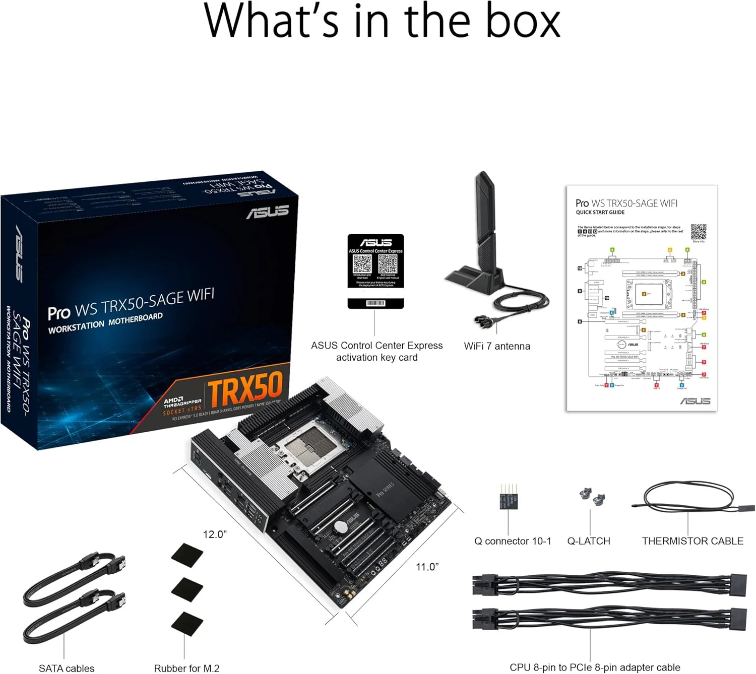 مادربرد ورک استیشن ASUS Pro WS TRX50-SAGE WIFI CEB، AMD Ryzen Threadripper PRO 7000 WX، ECC R-DIMM DDR5، 36 مرحله قدرت، WiFi 7، PCIe 5.0 x 16، PCIe 5.0 M.2، LAN 10 گیگابیتی و 2.5 گیگابیتی، پشتیبانی از چند GPU.