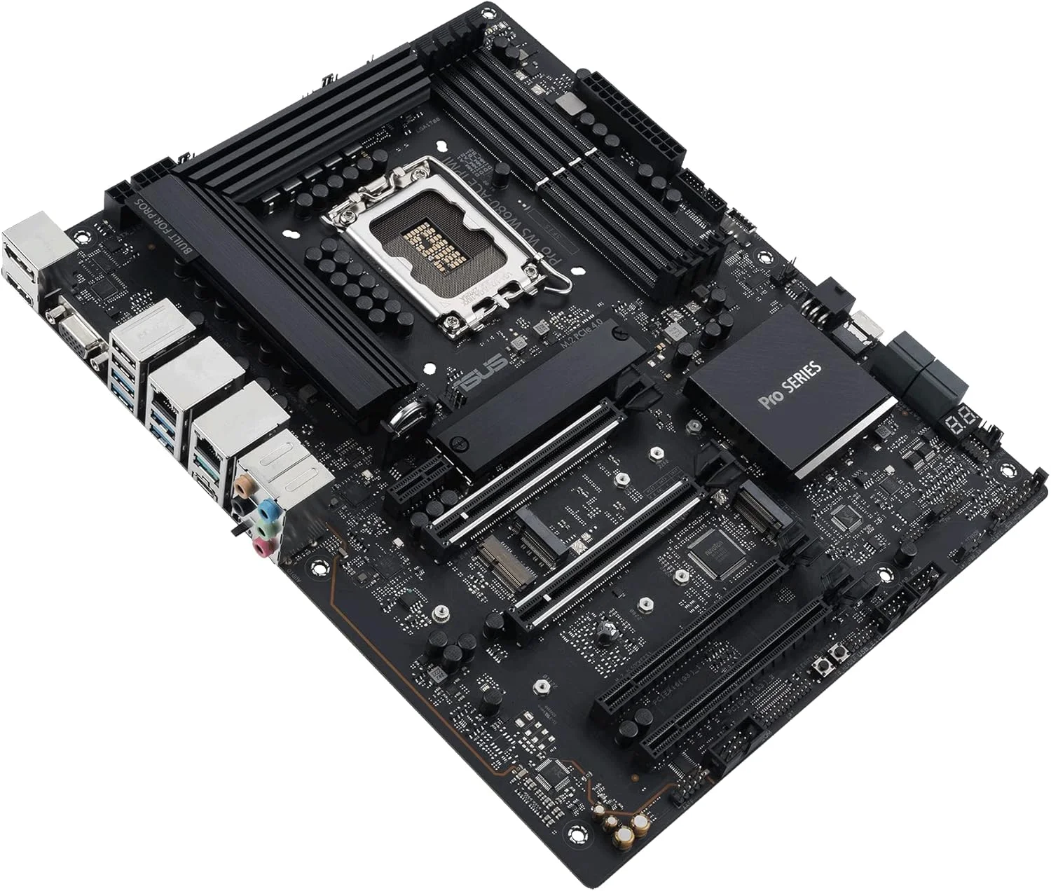 مادربرد ورک استیشن ASUS Pro WS W680-ACE IPMI Intel LGA1700 ATX، دارای 2 اسلات PCIe 5.0x16، DDR5، حافظه ECC، 2x2.5 Gb Lan، 3 اسلات M.2، SlimSAS، هدر BMC، هدر THUNDERBOLT4، کارت توسعه IPMI همراه، ACCE
