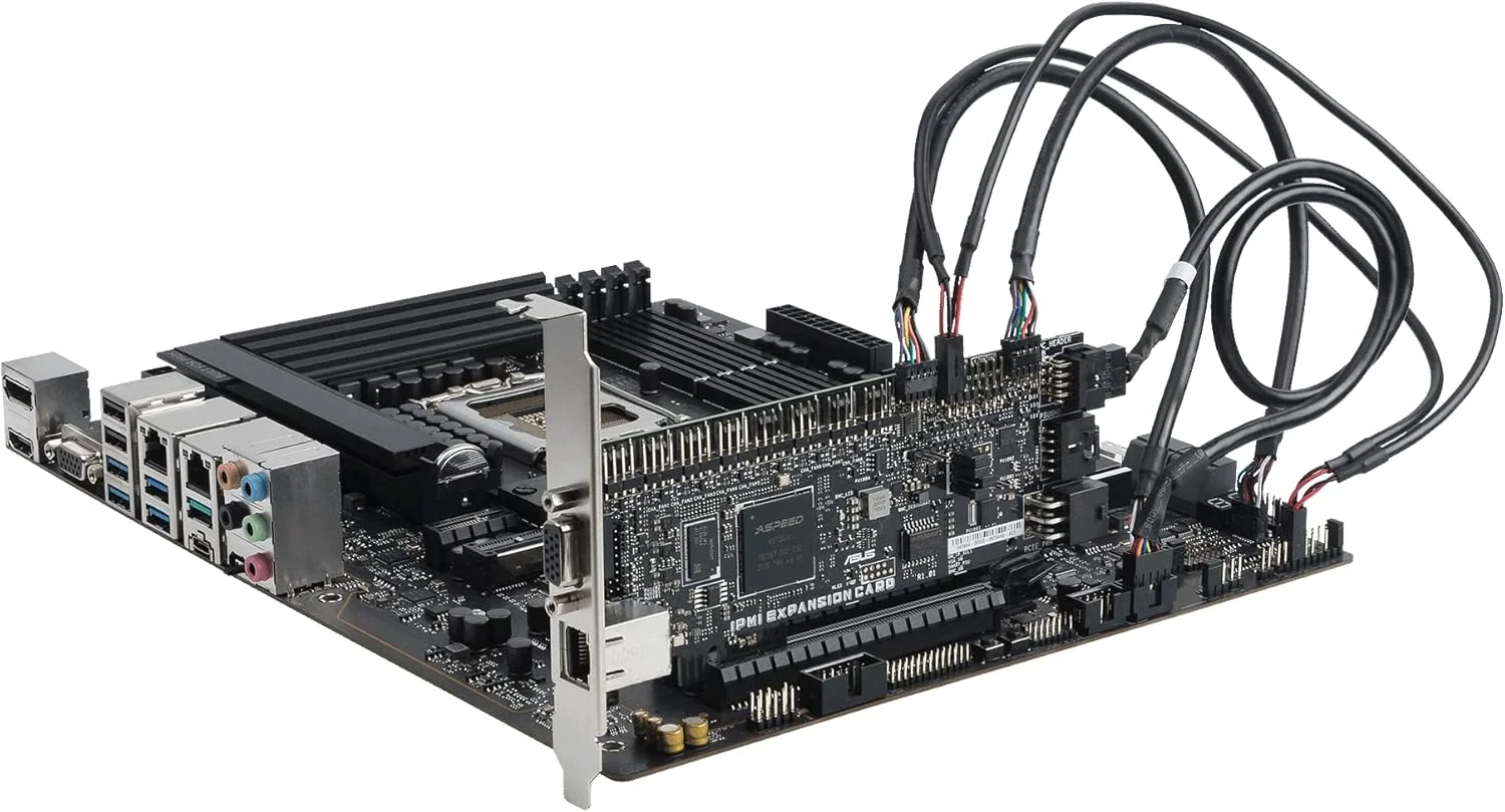 مادربرد ورک استیشن ASUS Pro WS W680-ACE IPMI Intel LGA1700 ATX، دارای 2 اسلات PCIe 5.0x16، DDR5، حافظه ECC، 2x2.5 Gb Lan، 3 اسلات M.2، SlimSAS، هدر BMC، هدر THUNDERBOLT4، کارت توسعه IPMI همراه، ACCE