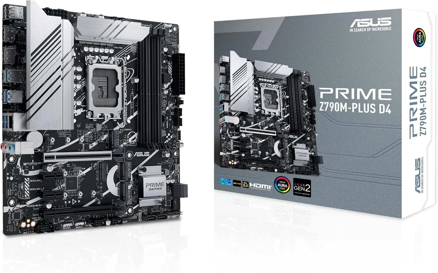 مادربرد ایسوس Prime Z790M-Plus D4 LGA 1700 (پشتیبانی از نسل 12 و 13 اینتل)، microATX (PCIe® 5.0, 3xM.2 Slots, 10+1 DrMOS, DDR4, 1Gb LAN, USB 3.2 Gen 2x2 Type-C®, USB 3.2 Gen 1 Type-C در جلو, Thunderbolt 4 USB4®)
