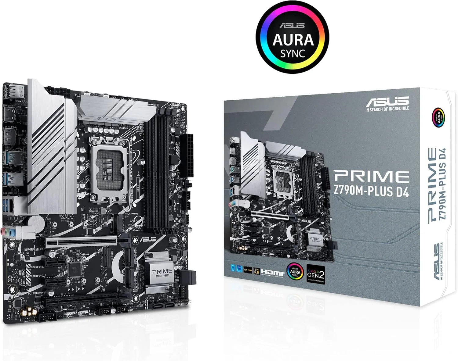 مادربرد ایسوس Prime Z790M-Plus D4 LGA 1700 (پشتیبانی از نسل 12 و 13 اینتل)، microATX (PCIe® 5.0, 3xM.2 Slots, 10+1 DrMOS, DDR4, 1Gb LAN, USB 3.2 Gen 2x2 Type-C®, USB 3.2 Gen 1 Type-C در جلو, Thunderbolt 4 USB4®)