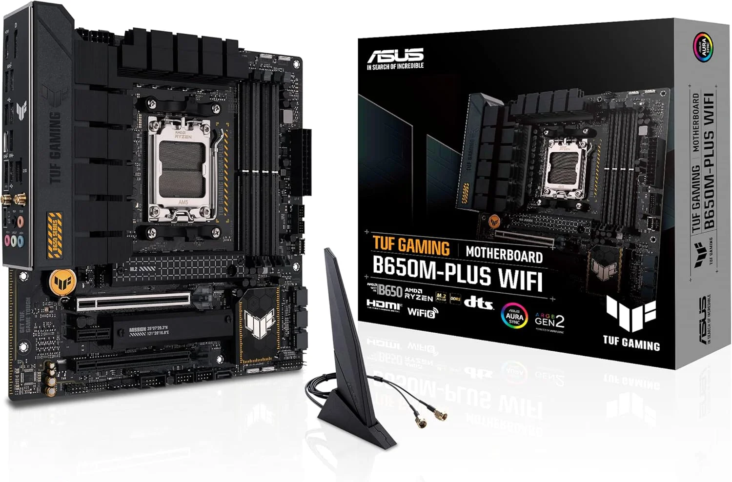 مادربرد ایسوس TUF GAMING B650MPLUS WIFI، خانواده پردازنده AMD، سوکت پردازنده AM5، اسلات حافظه DDR5 DIMM 4، رابط های هارد دیسک پشتیبانی شده SATA M.2، تعداد اتصال SATA