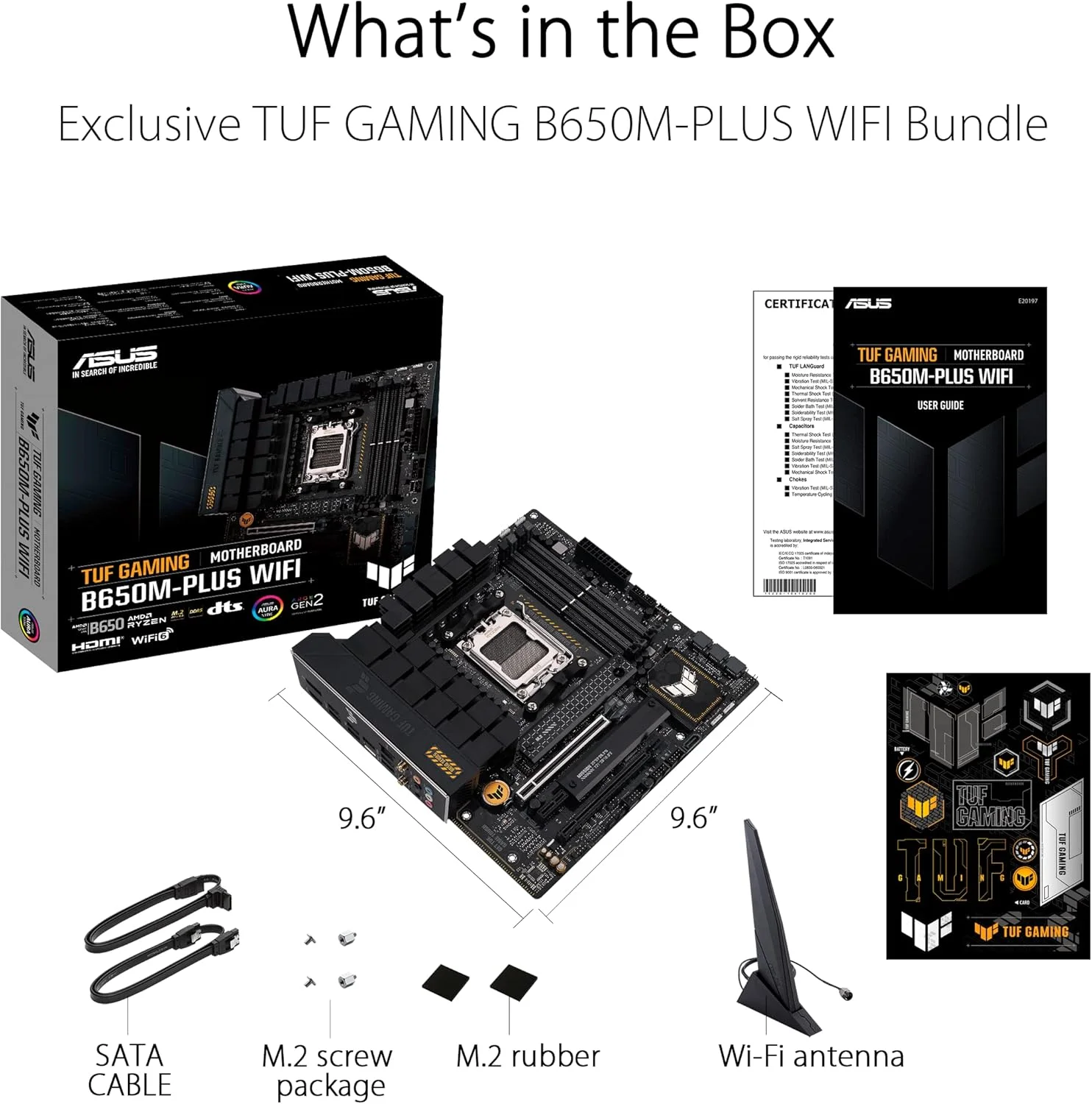 مادربرد ایسوس TUF GAMING B650MPLUS WIFI، خانواده پردازنده AMD، سوکت پردازنده AM5، اسلات حافظه DDR5 DIMM 4، رابط های هارد دیسک پشتیبانی شده SATA M.2، تعداد اتصال SATA