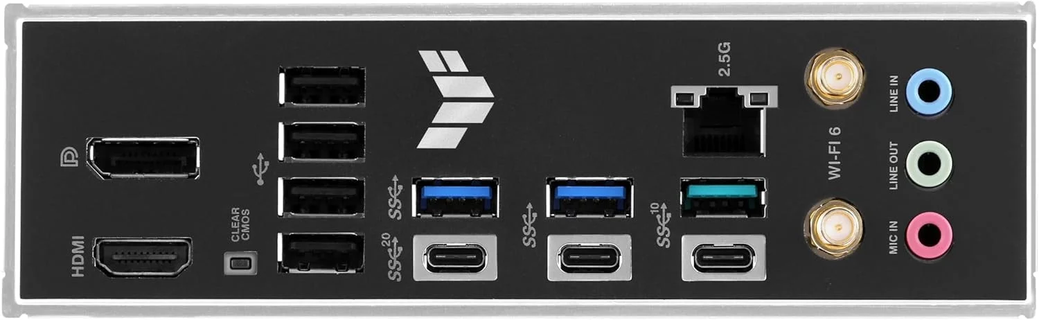 مادربرد ایسوس TUF Gaming B760M-BTF WIFI D4 Micro-ATX Intel، چیپست Intel B760، 4 اسلات DDR4 DIMM، حداکثر حافظه 128 گیگابایت، 3 اسلات M.2، اتصال Wi-Fi 6 و بلوتوث نسخه 5.2 - مشکی