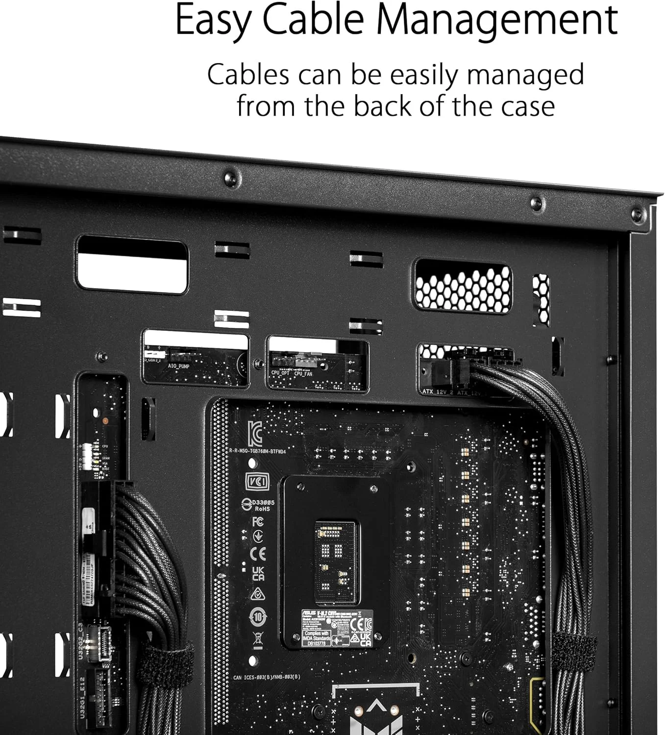 مادربرد ایسوس TUF Gaming B760M-BTF WIFI D4 Micro-ATX Intel، چیپست Intel B760، 4 اسلات DDR4 DIMM، حداکثر حافظه 128 گیگابایت، 3 اسلات M.2، اتصال Wi-Fi 6 و بلوتوث نسخه 5.2 - مشکی