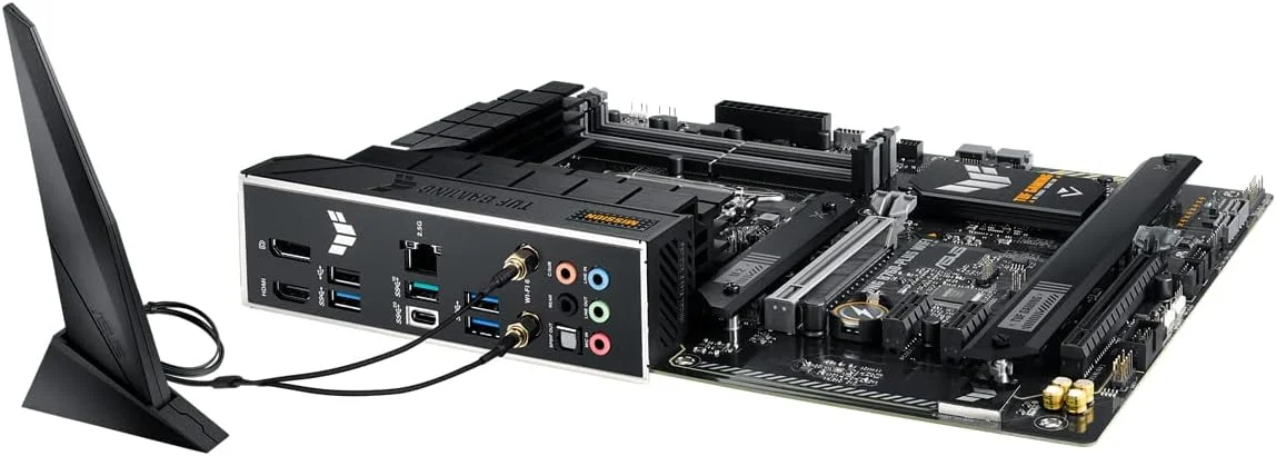مادربرد ایسوس TUF Gaming B760-PLUS WiFi، نسل 12 و 13 اینتل، LGA 1700 ATX، PCIe 5.0، 3 اسلات PCIe 4.0 M.2، DDR4، LAN 2.5 گیگابیتی - مشکی
