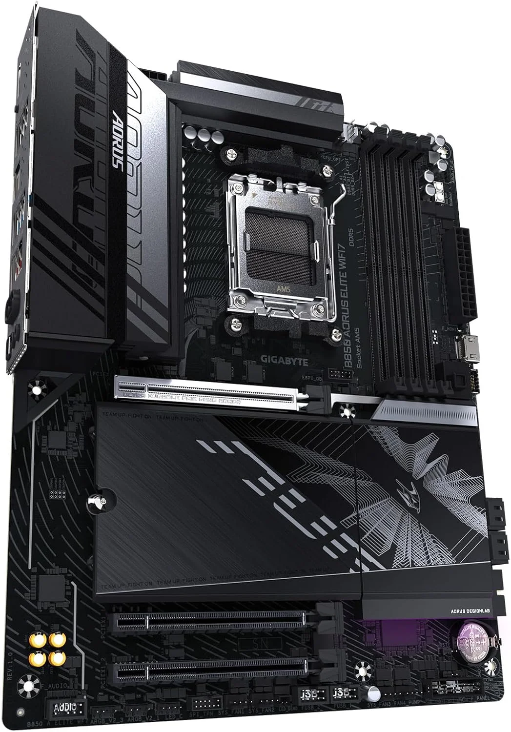 مادربرد GIGABYTE B850 AORUS Elite WIFI7 AMD AM5 LGA 1718، ATX، DDR5، 3X M.2، PCIe 5.0، USB-C، WIFI7، LAN 2.5GbE، EZ-Latch، 5 سال گارانتی