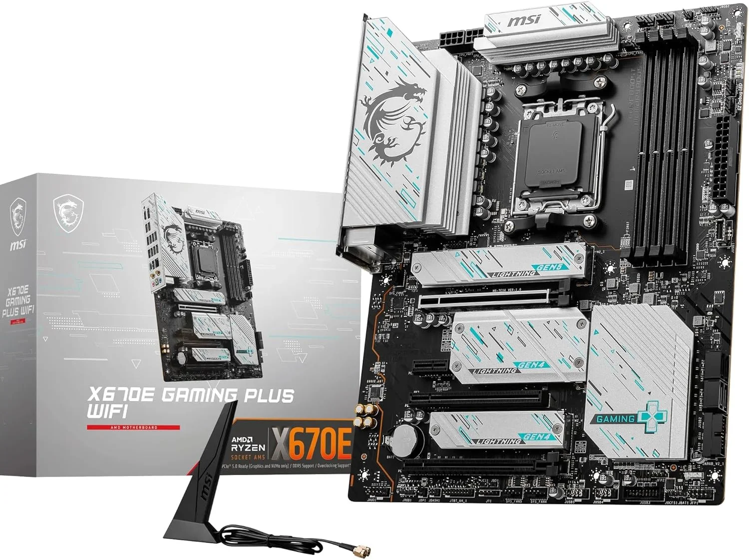 مادربرد گیمینگ MSI X670E Gaming Plus Wifi AM5 ATX، چیپست AMD X670، 4x DDR5 UDIMM، حداکثر 192 گیگابایت، Wi-Fi 6E، BT 5.3، LAN 2.5 گیگابیت بر ثانیه، 4x M.2، 3x PCI-E x16، USB 3.2 Gen2 Type C، 1x HDMI، 1x DP - مشکی