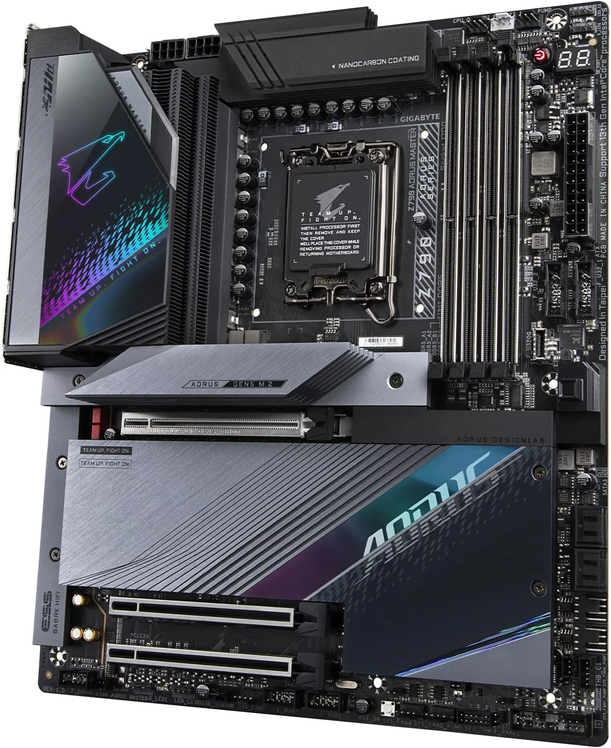 مادربرد گیمینگ GIGABYTE Z790 AORUS Master (LGA 1700/ Intel Z790/ EATX/ DDR5/ 5* M.2/ PCIe 5.0/ USB 3.2 Gen2X2 Type-C/Intel WiFi 6E/ Marvell AQtion 10GbE LAN/Q-Flash Plus/EZ-Latch Plus)