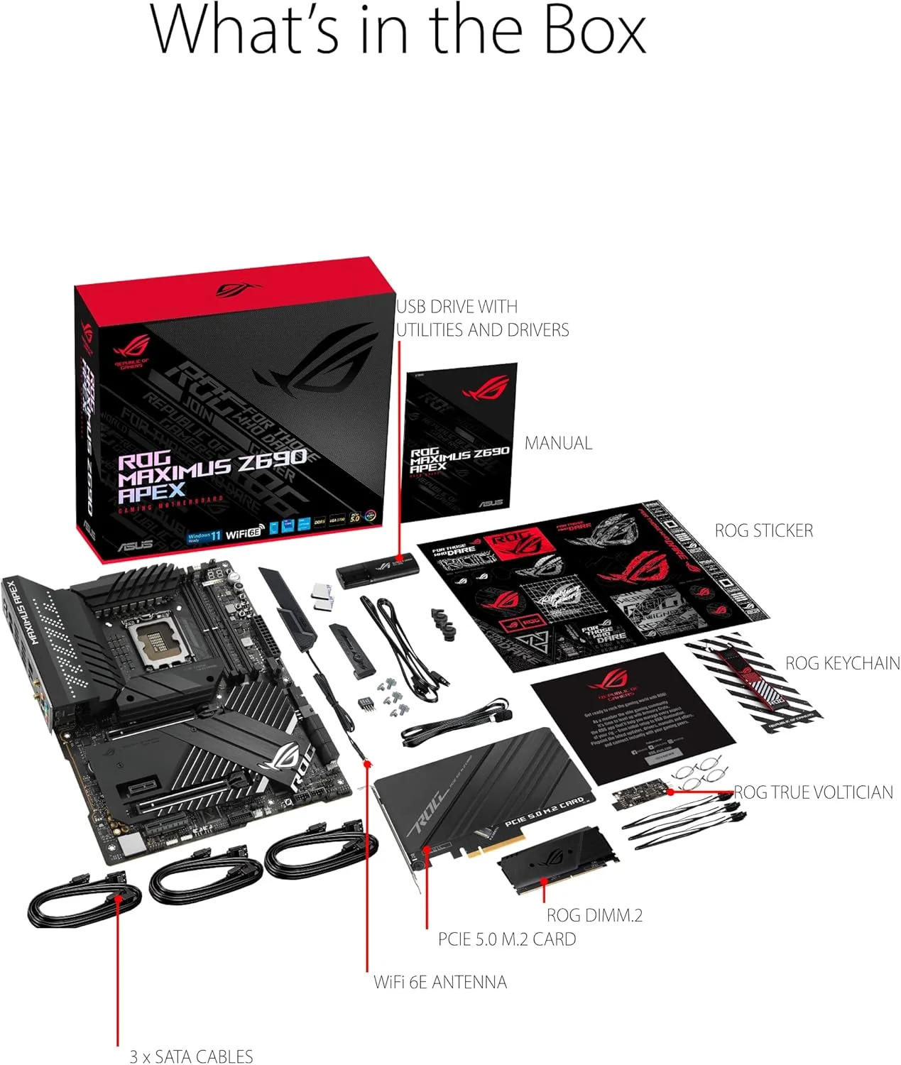 مادربرد گیمینگ ایسوس ROG Maximus Z690 Apex Intel Lga 1700 Atx، دارای 24+0 مرحله قدرت، Pcie 5.0، Wifi 6E، اترنت 2.5 گیگابایتی، پنج M.2 با هیت سینک پشتی، Thunderbolt 4 و Aura Sync
