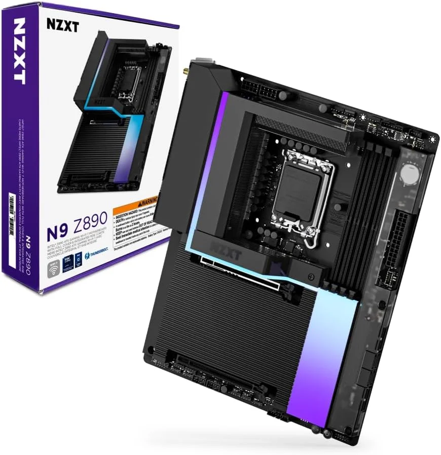مادربرد گیمینگ NZXT N9 Z890 - Intel Z890 LGA 1851 ATX برای Core Ultra (سری 2) - 20+1+1، DDR5، 5X M.2، PCIe 5.0، Wi-Fi 7، 5GbE، Thunderbolt 4 - RGB، پوشش فلزی کامل - مشکی