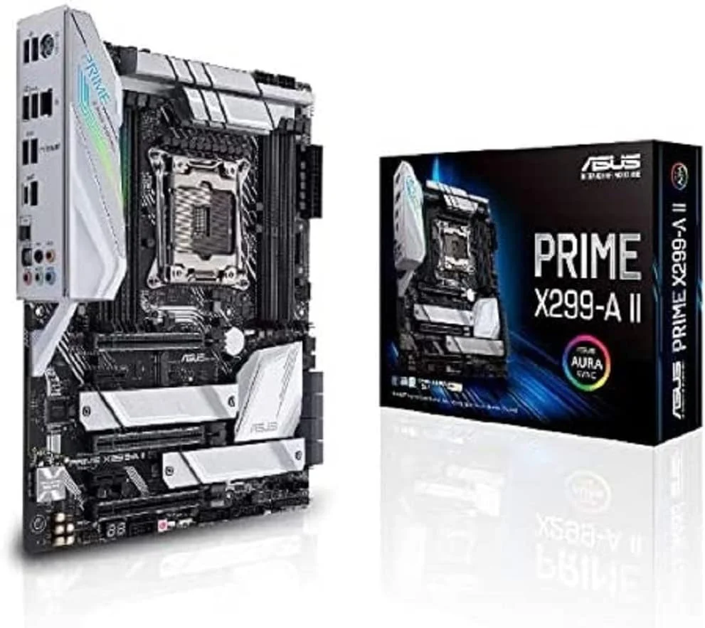 مادربرد ایسوس پرایم X299-A II ATX (اینتل X299) LGA 2066، دارای 12 مرحله قدرت IR3555، DDR4 4266 مگاهرتز، سه M.2، USB 3.2 Gen 2 Type-C، اینتل LAN و نورپردازی Aura Sync RGB
