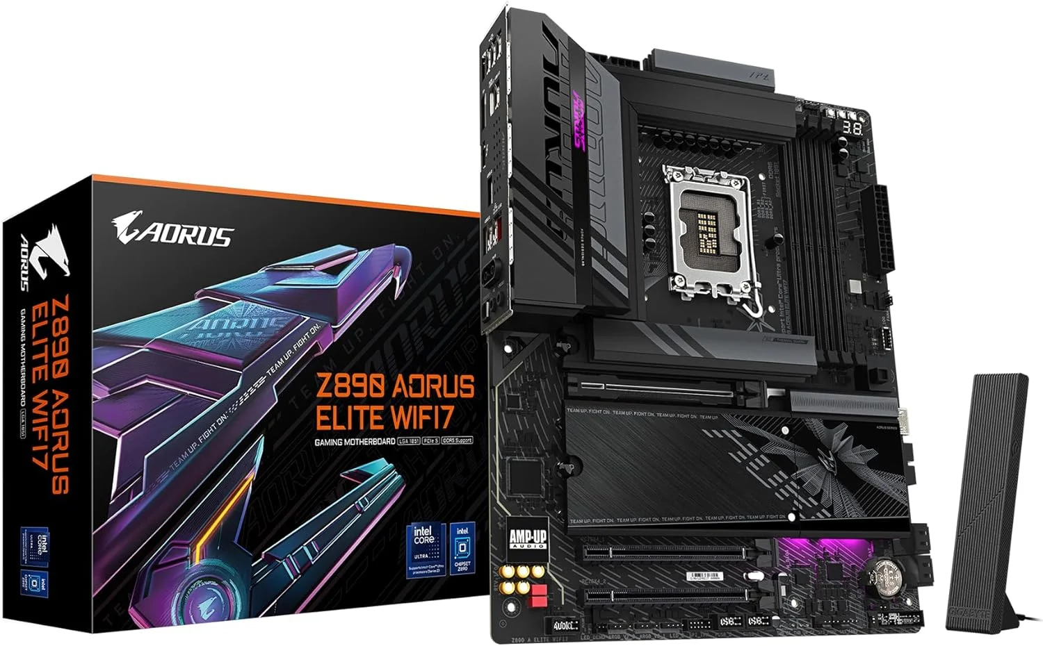 مادربرد GIGABYTE Z890 AORUS Elite WIFI7 اینتل Core Ultra (سری 2) LGA 1851، ATX، DDR5، 4X M.2، PCIe 5.0، Thunderbolt 4، WIFI7، LAN 2.5GbE، EZ-Latch